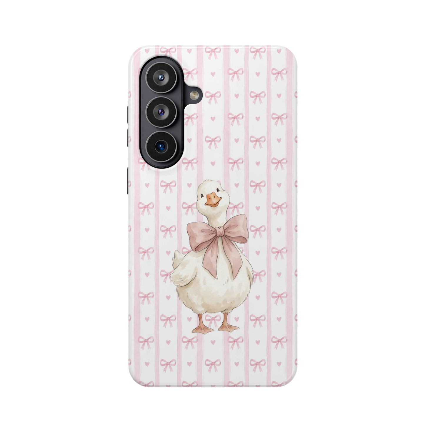 Coquette Goose Phone Case – Goose with Bow Aesthetic Case for iPhone & Samsung Galaxy