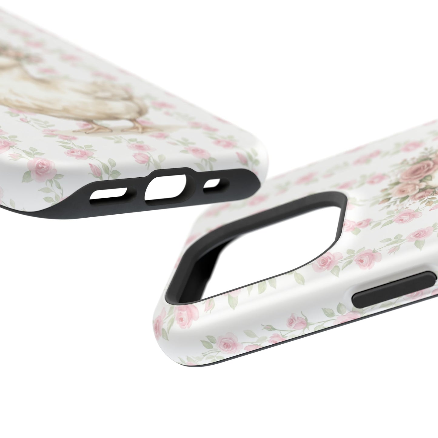 Coquette Floral Goose Phone Case – Vintage Flower Pattern Aesthetic Case for iPhone & Samsung Galaxy