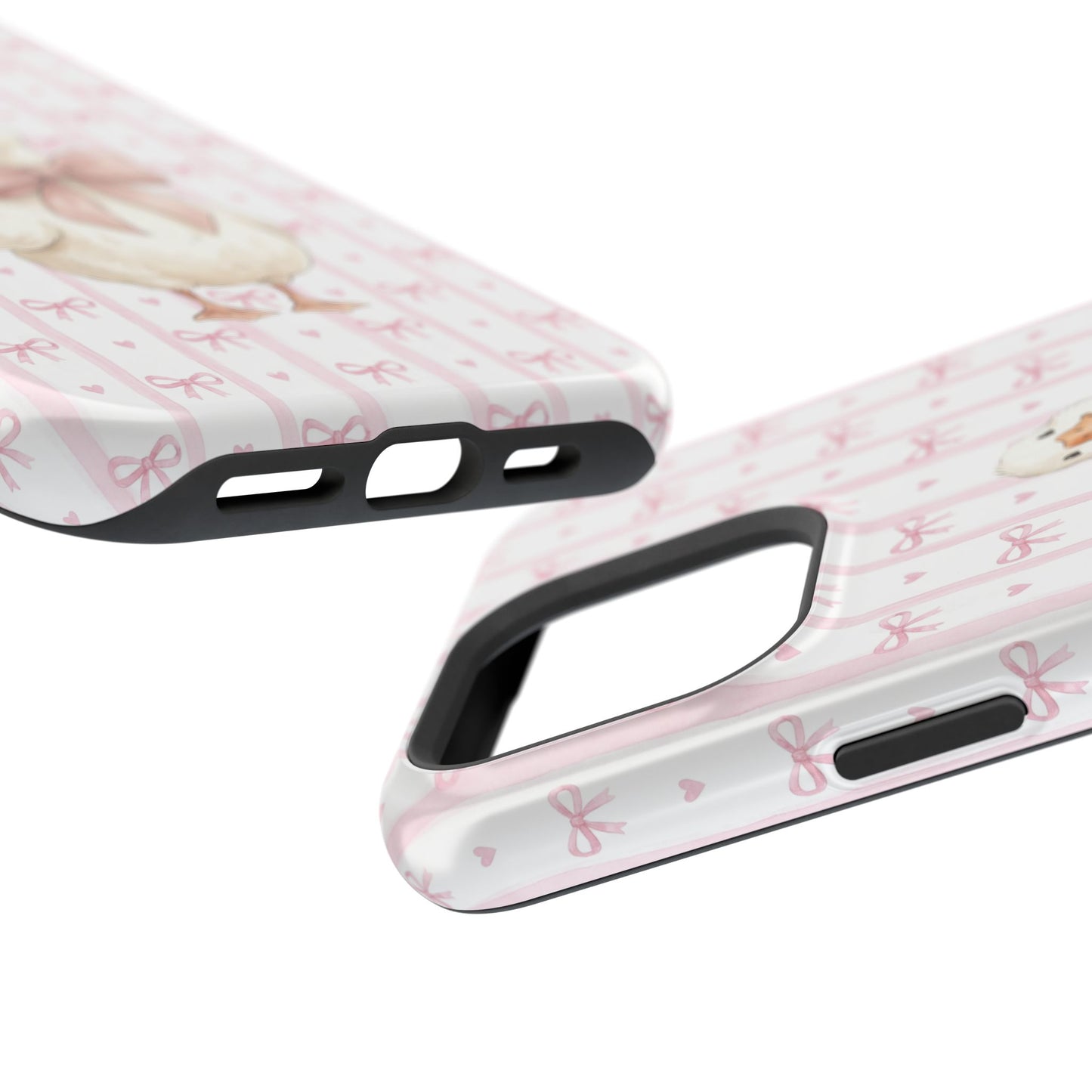 Coquette Goose Phone Case – Goose with Bow Aesthetic Case for iPhone & Samsung Galaxy