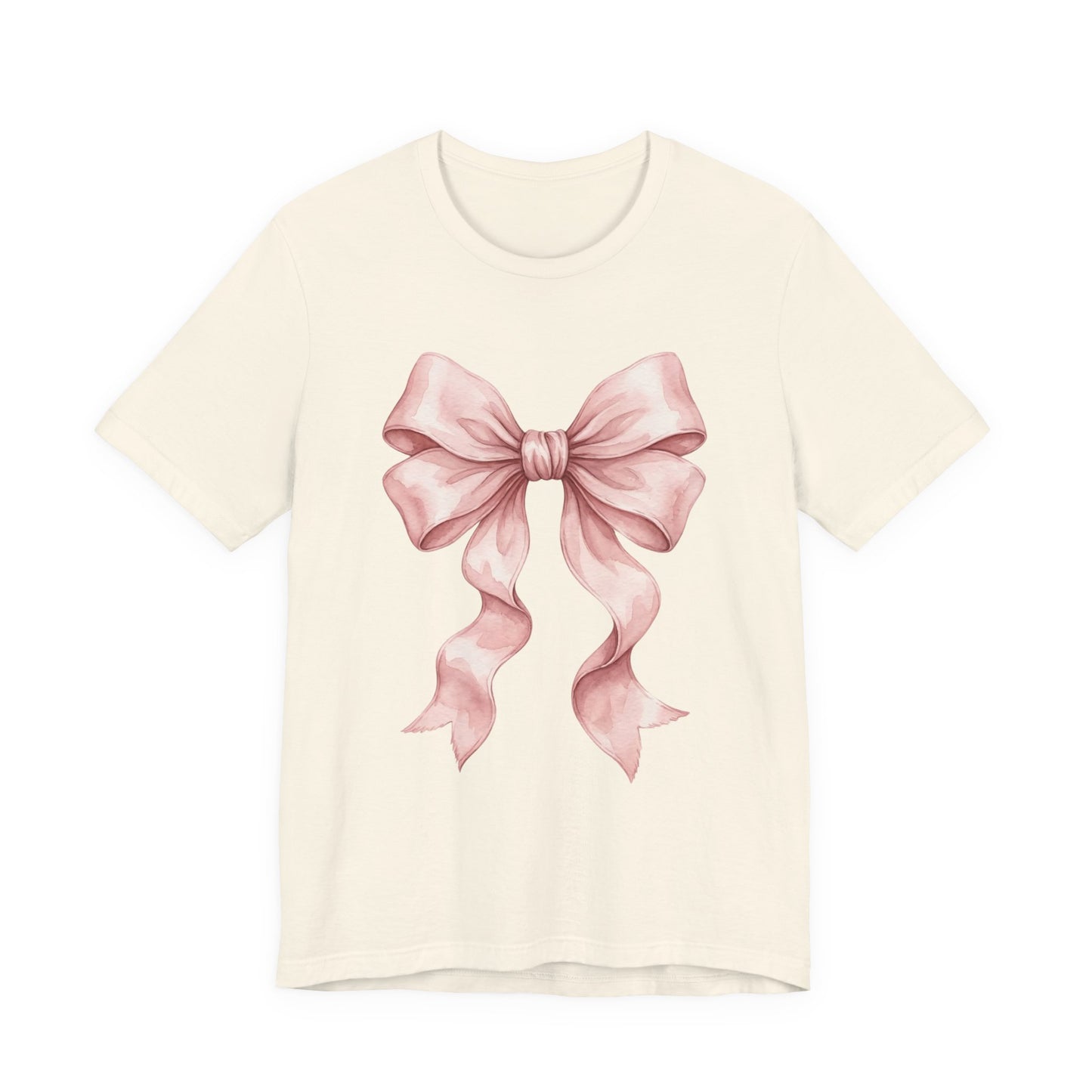 Coquette Bow T-Shirt – Pink Ribbon Aesthetic Graphic Tee on Comfort Colors for Cute Style Lovers