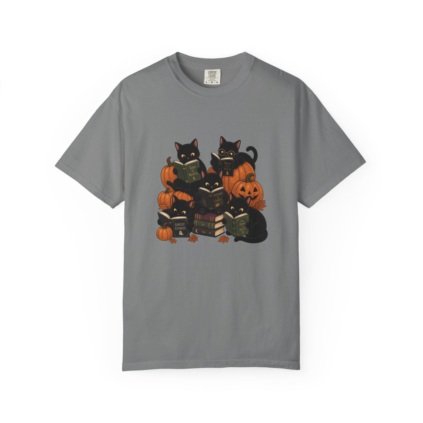 Halloween Black Cats & Pumpkins Comfort Colors T-Shirt