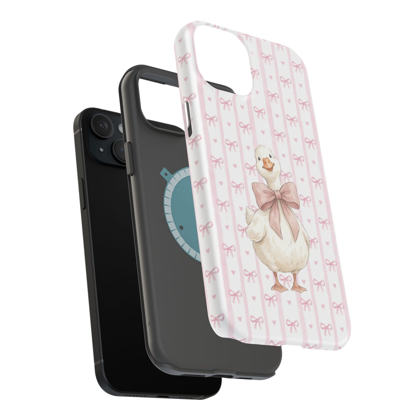 Coquette Goose Phone Case – Goose with Bow Aesthetic Case for iPhone & Samsung Galaxy
