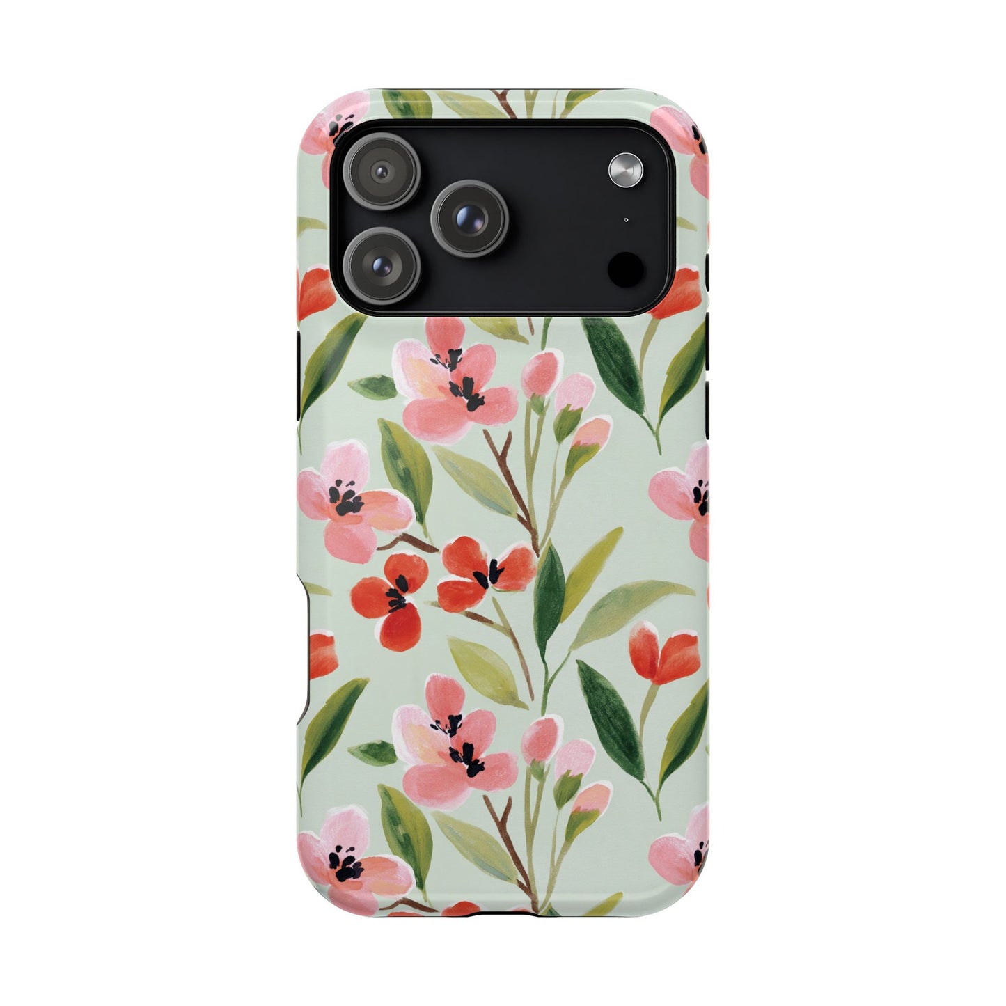 Coquette Floral Phone Case – Red & Pink Flower Aesthetic Case for iPhone & Samsung Galaxy