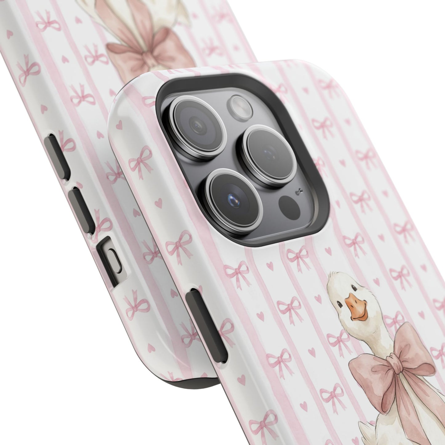 Coquette Goose Phone Case – Goose with Bow Aesthetic Case for iPhone & Samsung Galaxy