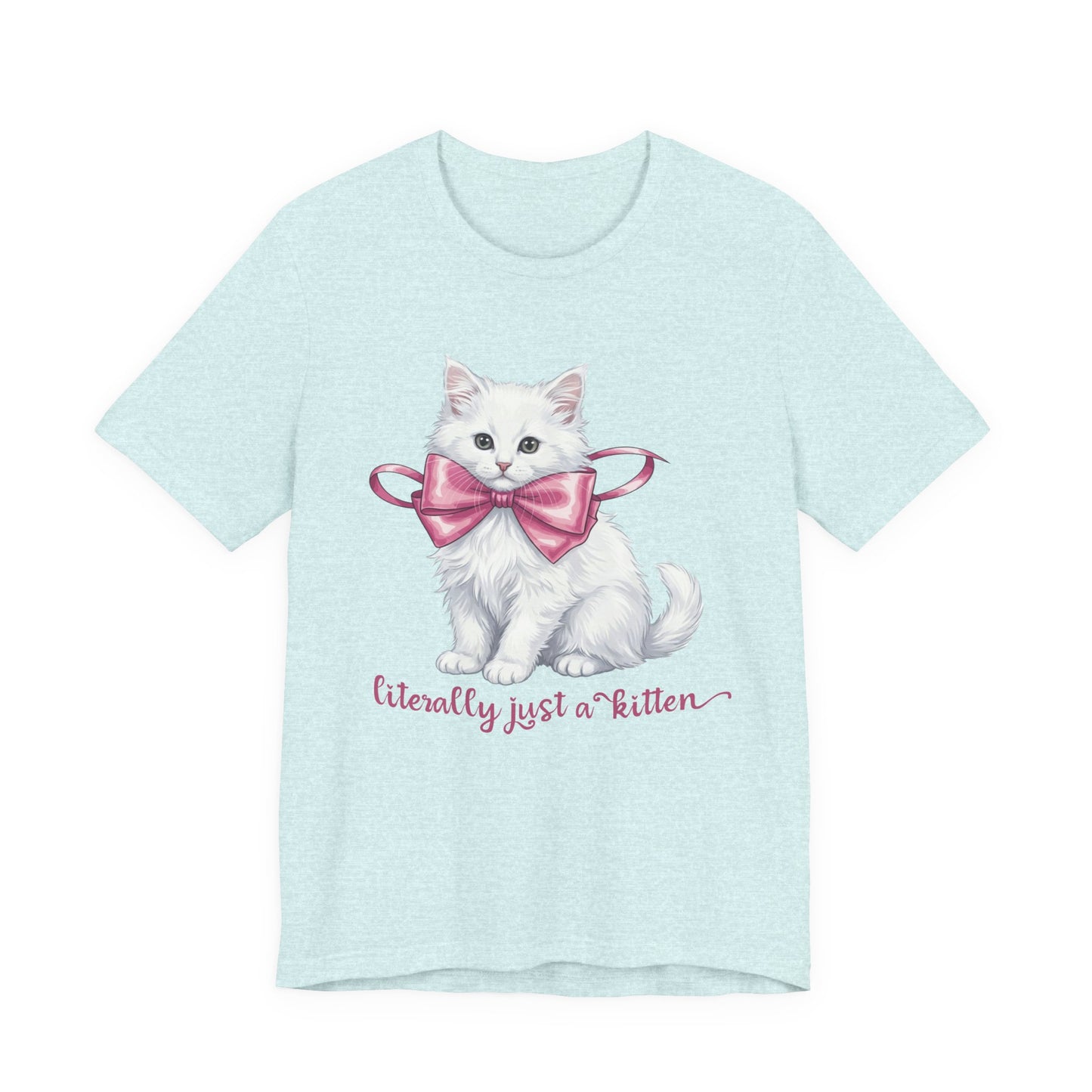 Coquette Kitten T-Shirt – Cute Bow Cat Aesthetic Graphic Tee on Bella Canvas for Cat Lovers