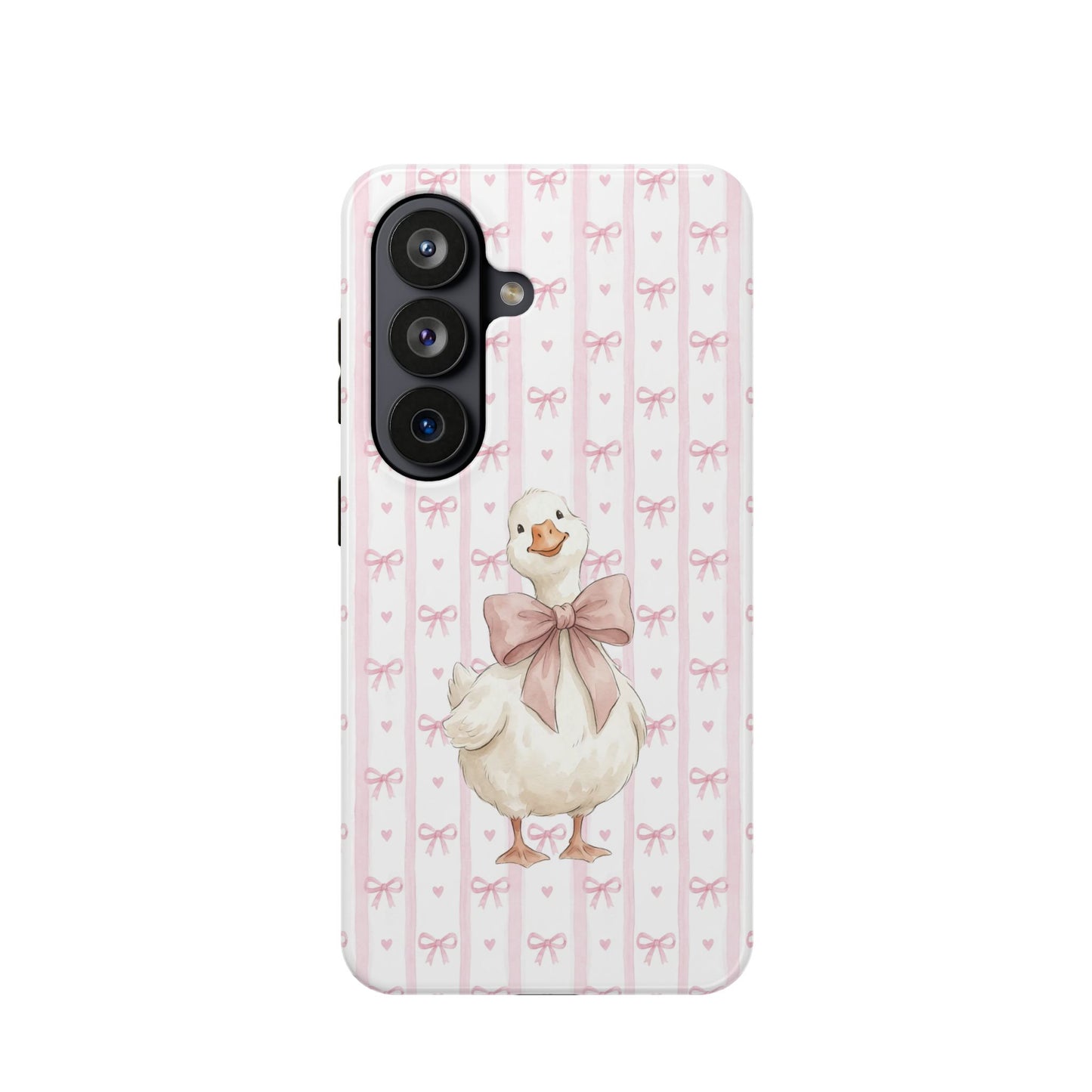 Coquette Goose Phone Case – Goose with Bow Aesthetic Case for iPhone & Samsung Galaxy