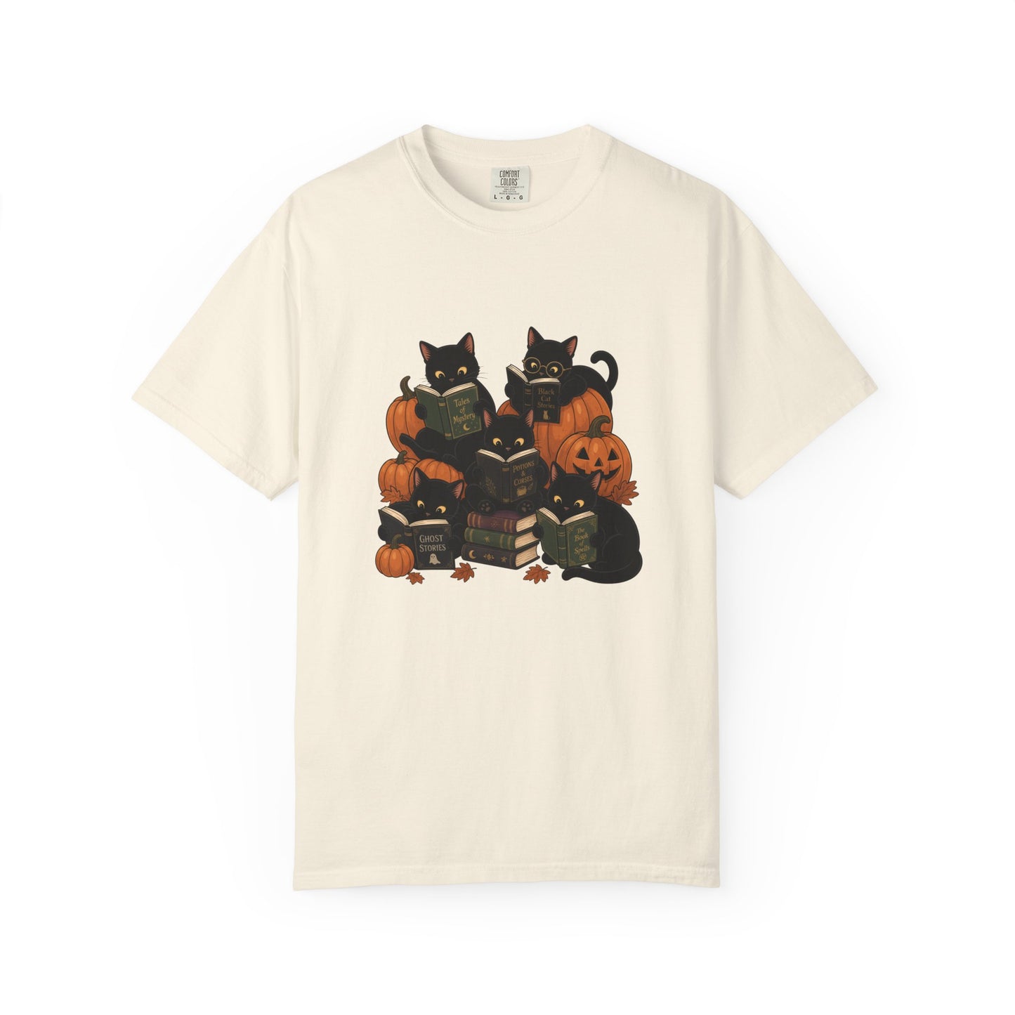 Halloween Black Cats & Pumpkins Comfort Colors T-Shirt