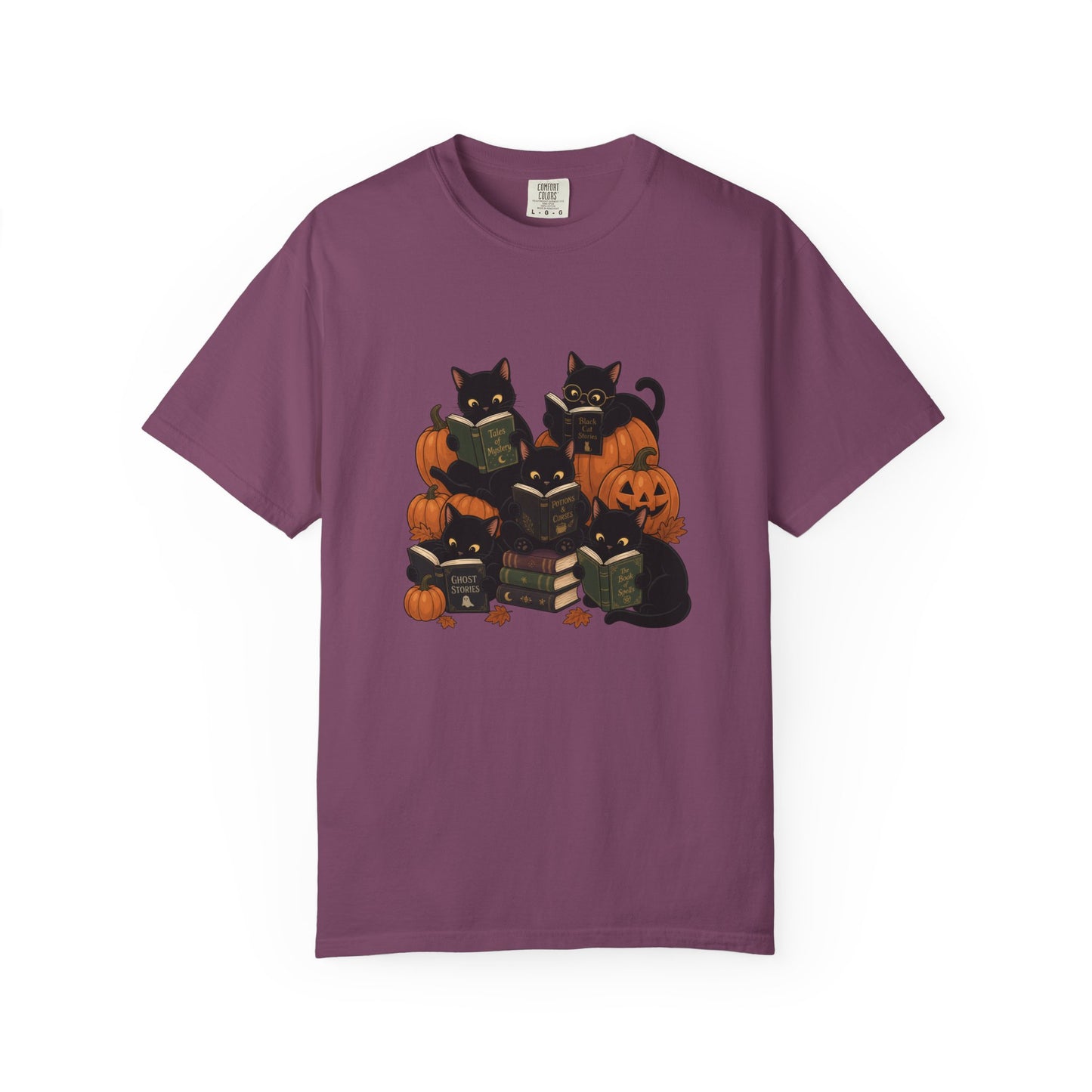 Halloween Black Cats & Pumpkins Comfort Colors T-Shirt