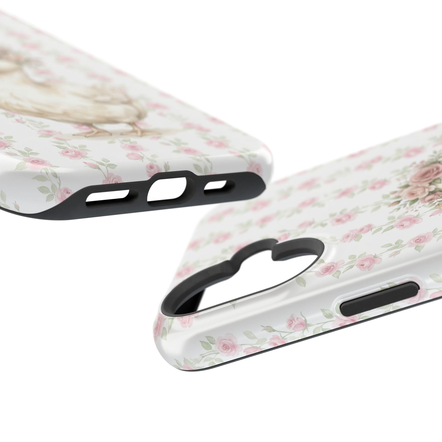 Coquette Floral Goose Phone Case – Vintage Flower Pattern Aesthetic Case for iPhone & Samsung Galaxy