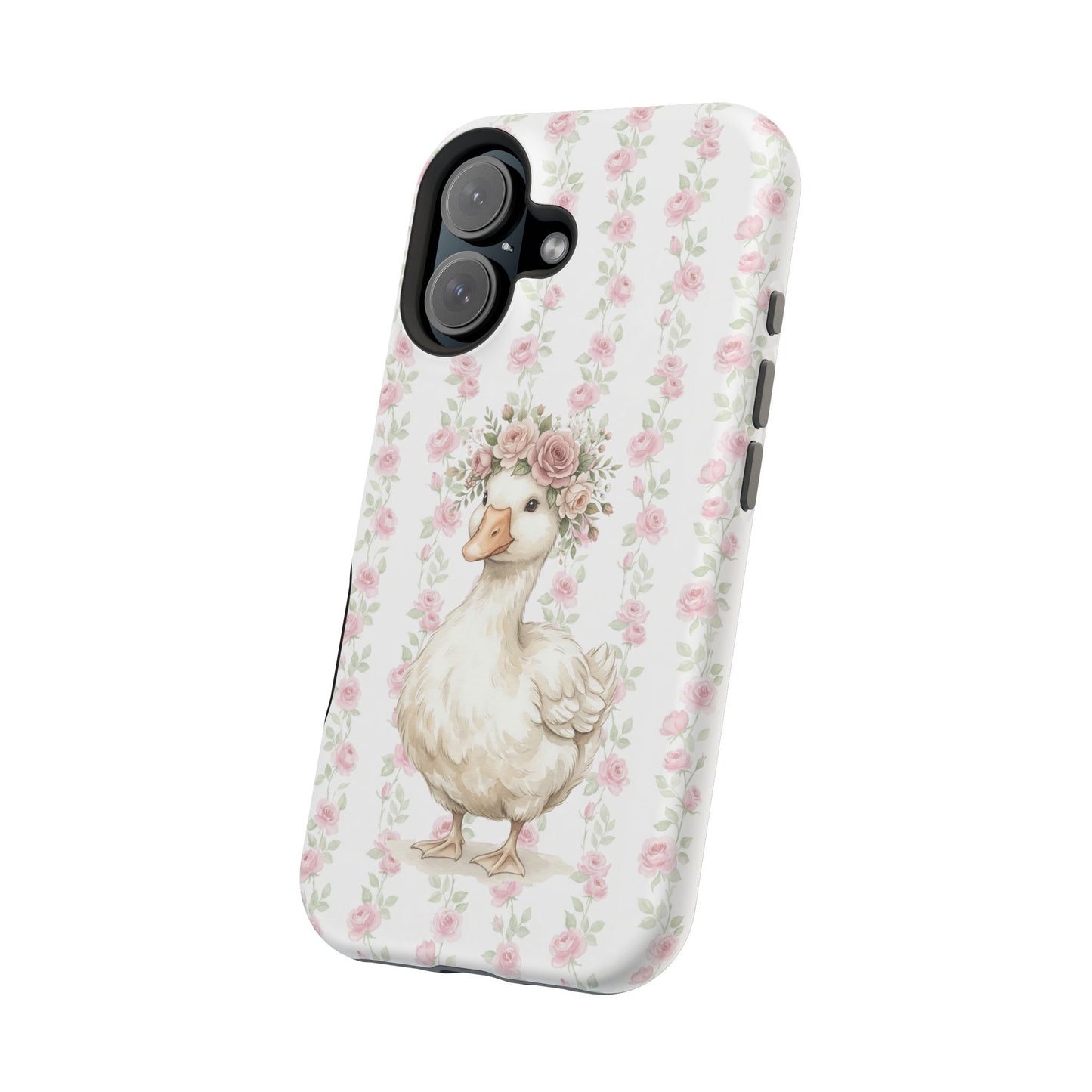 Coquette Floral Goose Phone Case – Vintage Flower Pattern Aesthetic Case for iPhone & Samsung Galaxy