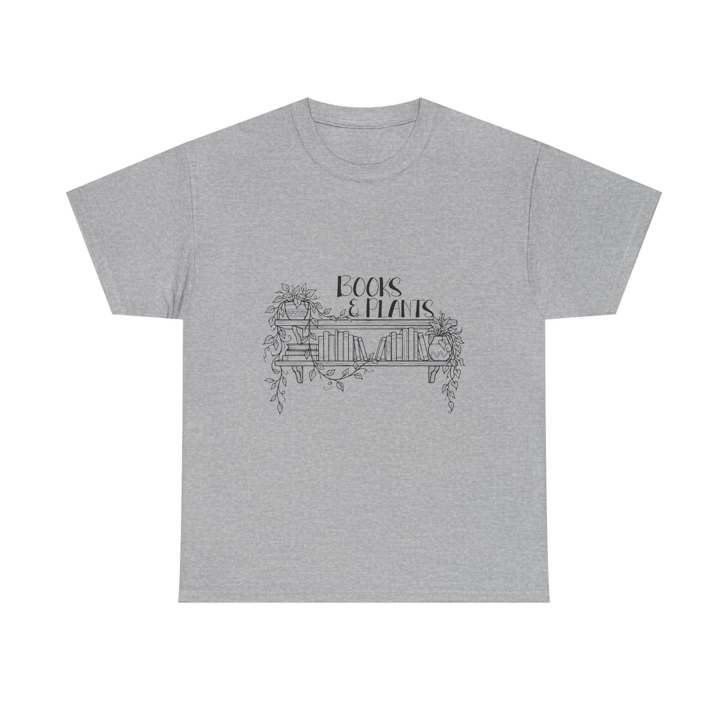 Cottagecore Book Lover T-Shirt – Books and Plants Graphic Tee on Gildan for Cozy Readers