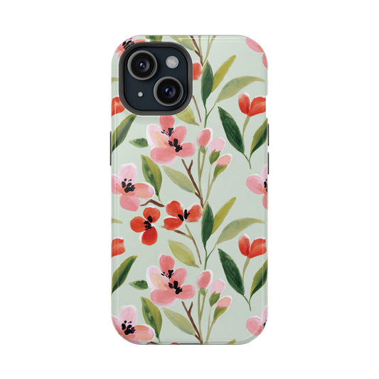 Coquette Floral Phone Case – Red & Pink Flower Aesthetic Case for iPhone & Samsung Galaxy