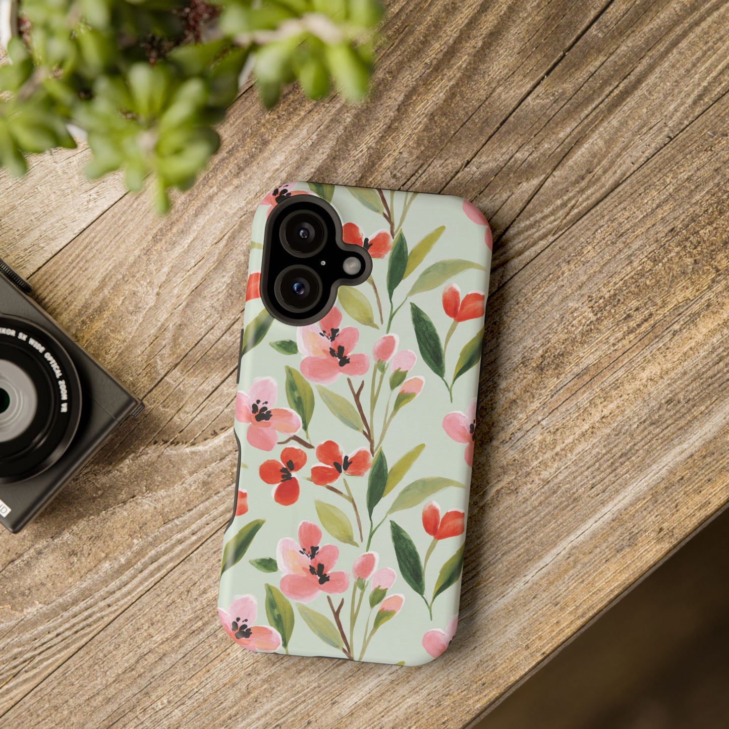 Coquette Floral Phone Case – Red & Pink Flower Aesthetic Case for iPhone & Samsung Galaxy