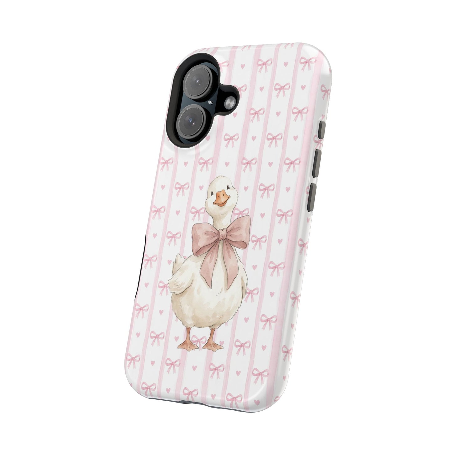 Coquette Goose Phone Case – Goose with Bow Aesthetic Case for iPhone & Samsung Galaxy