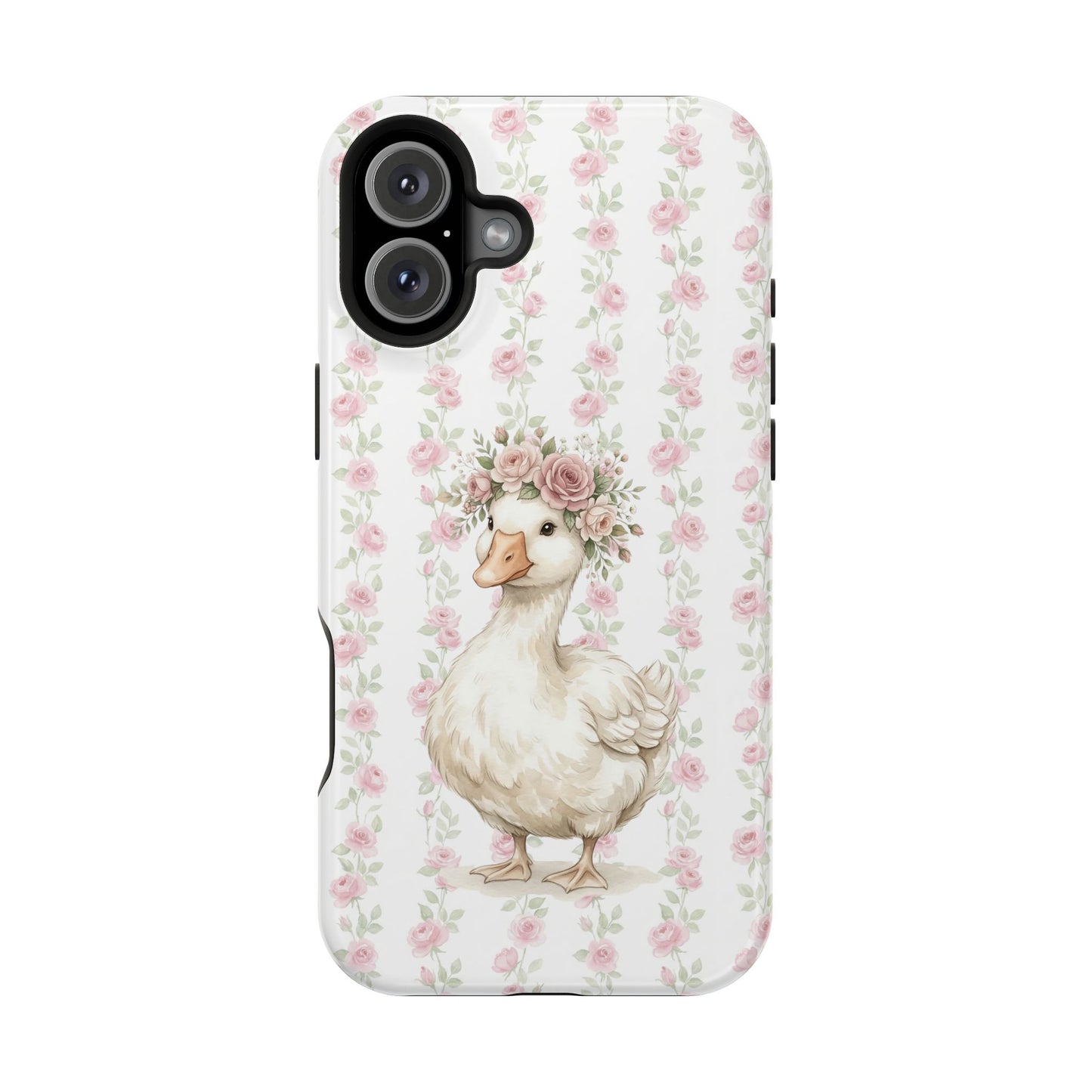 Coquette Floral Goose Phone Case – Vintage Flower Pattern Aesthetic Case for iPhone & Samsung Galaxy