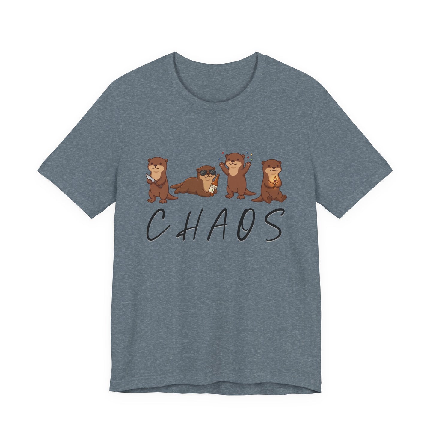 Otter Chaos T-Shirt – Funny Chaotic Otters Graphic Tee on Bella Canvas for Animal Lovers