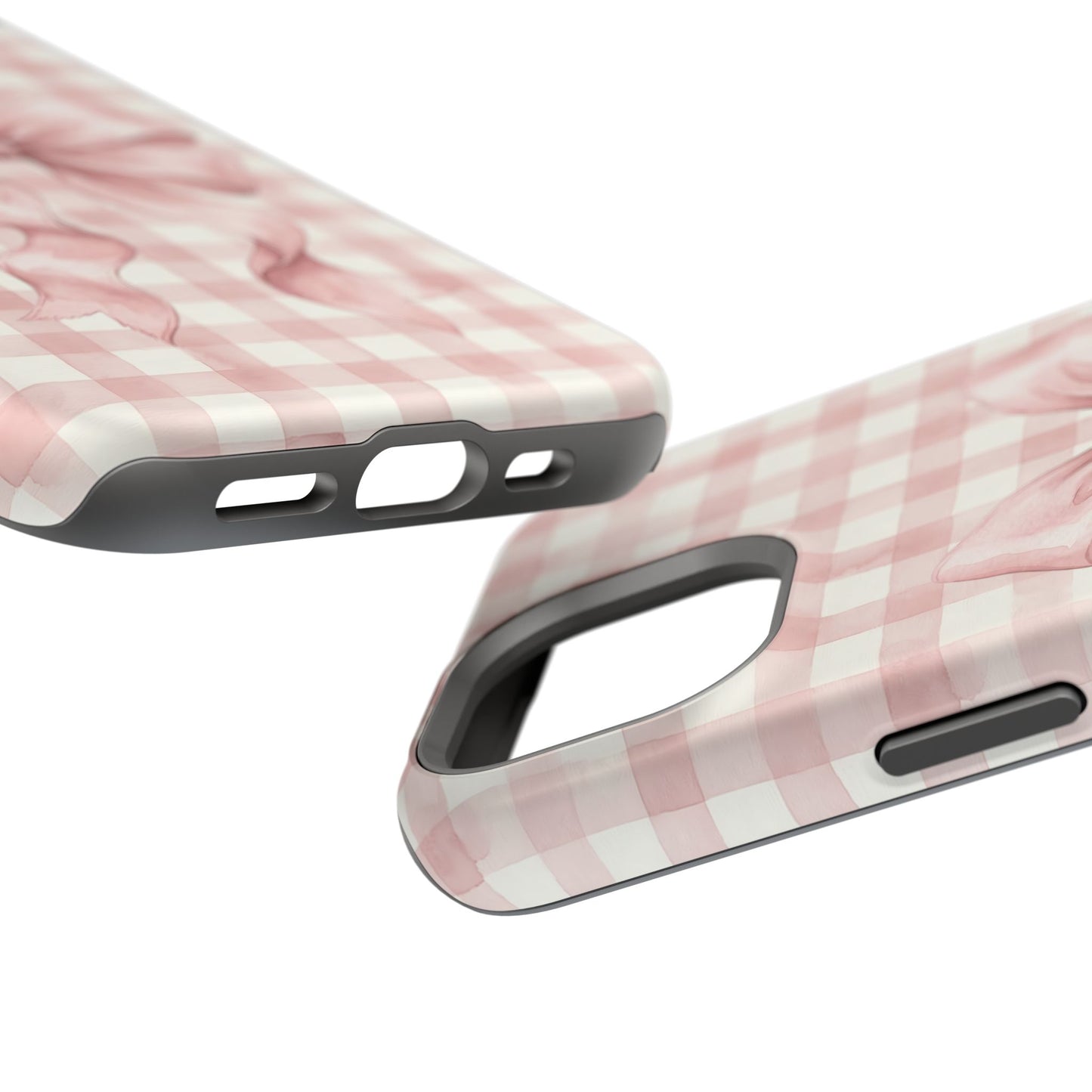 Coquette Bow Phone Case – Pink Gingham Ribbon Aesthetic Case for iPhone & Samsung Galaxy