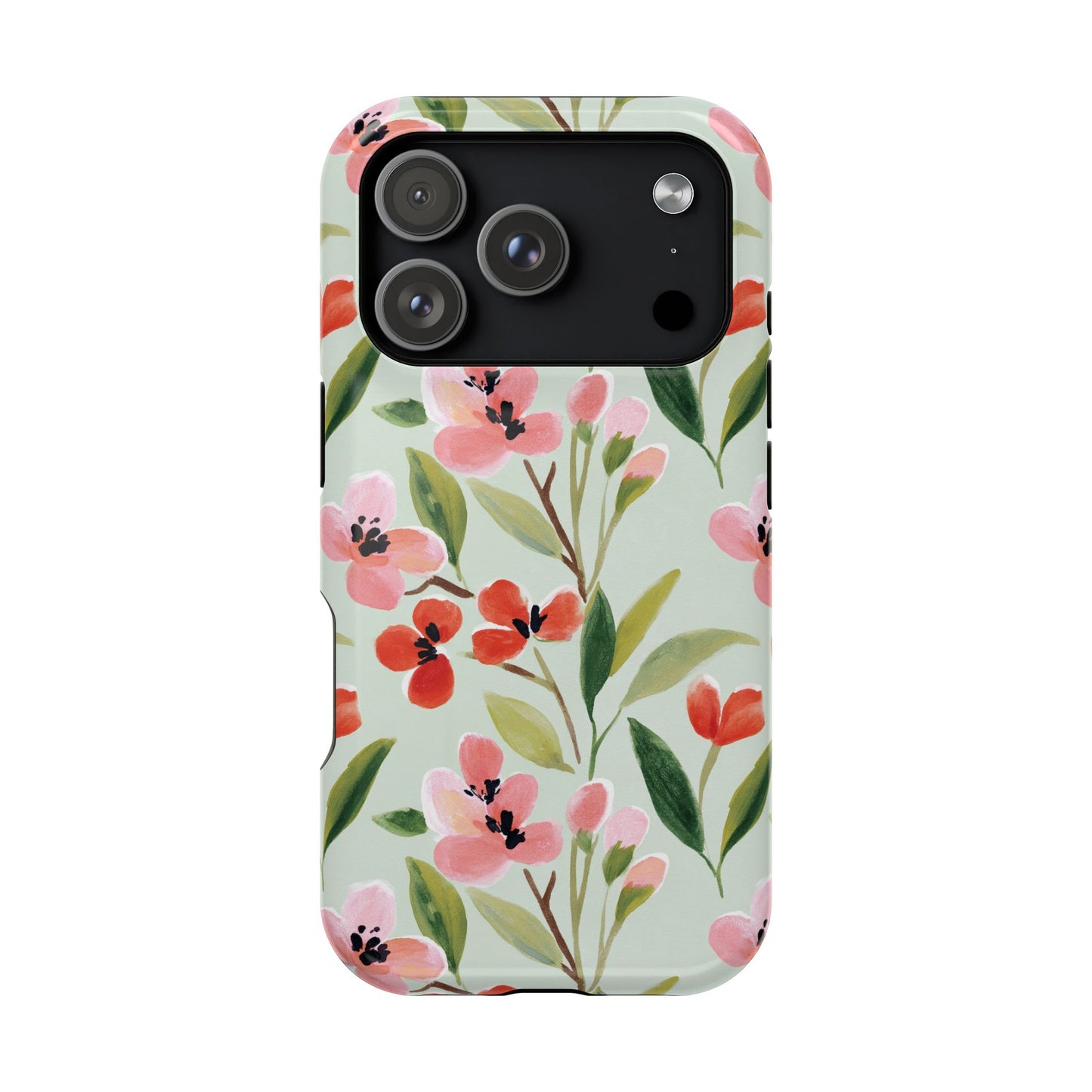 Coquette Floral Phone Case – Red & Pink Flower Aesthetic Case for iPhone & Samsung Galaxy