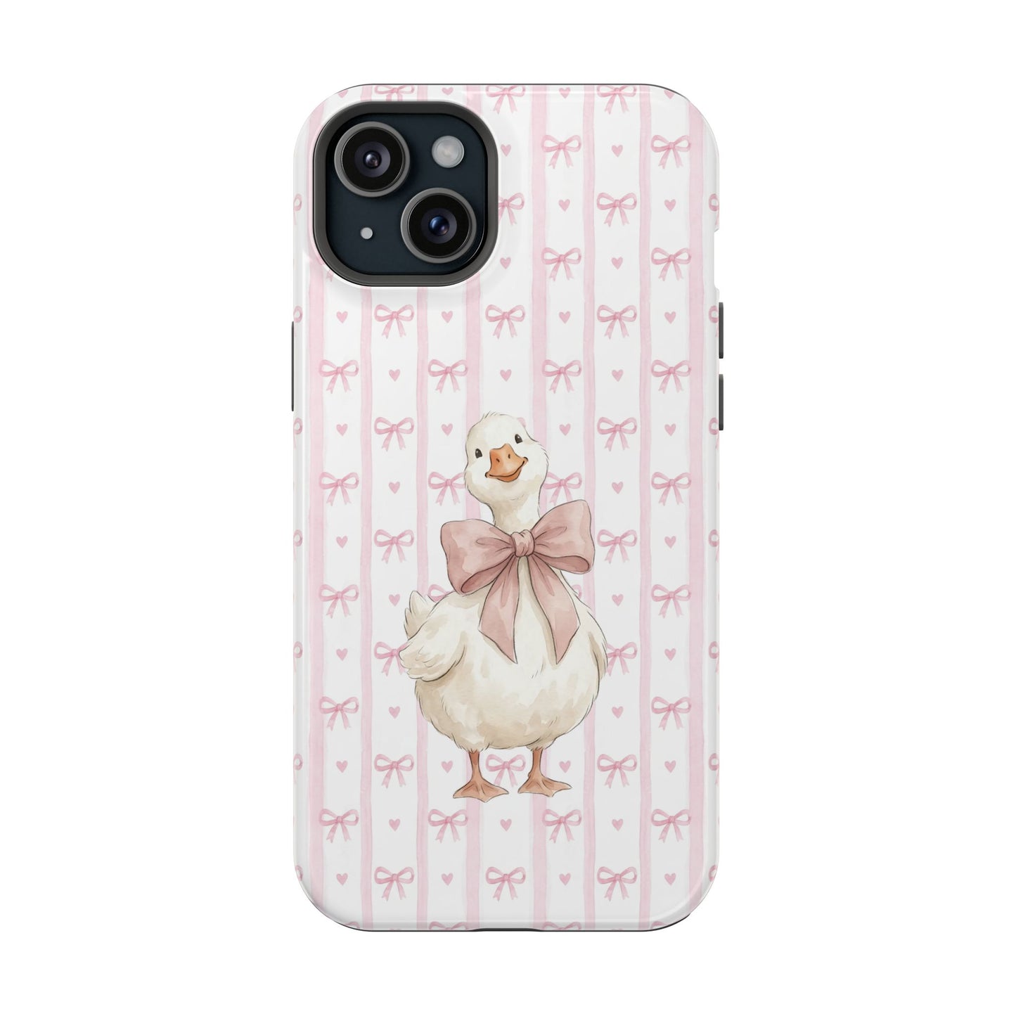 Coquette Goose Phone Case – Goose with Bow Aesthetic Case for iPhone & Samsung Galaxy