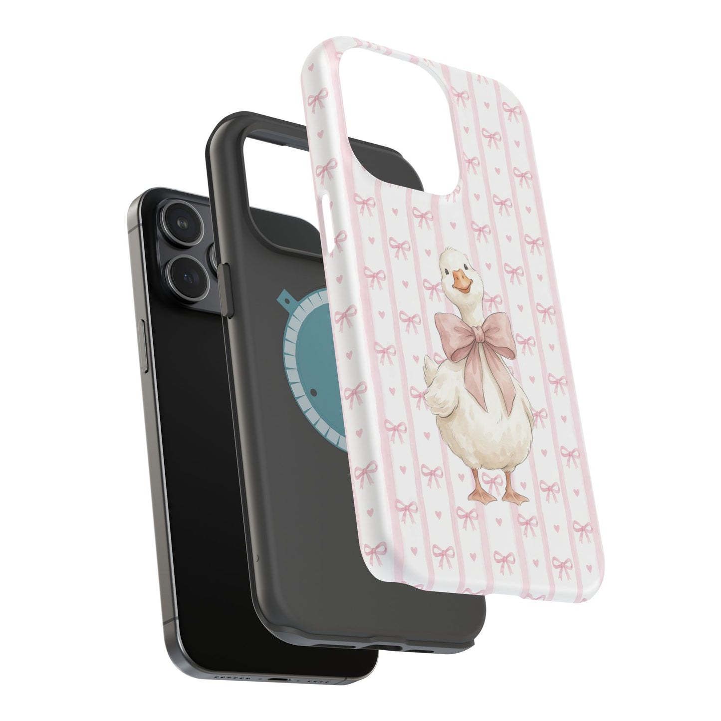 Coquette Goose Phone Case – Goose with Bow Aesthetic Case for iPhone & Samsung Galaxy