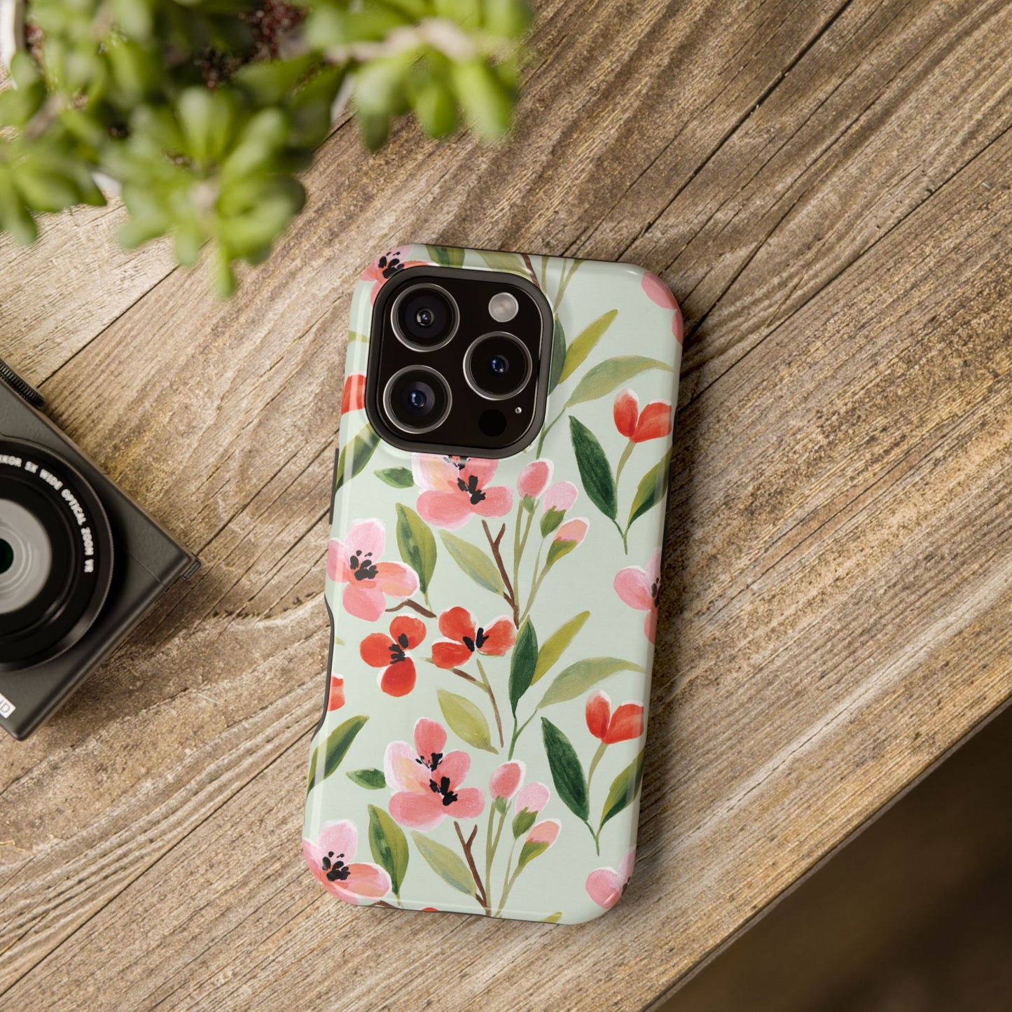 Coquette Floral Phone Case – Red & Pink Flower Aesthetic Case for iPhone & Samsung Galaxy