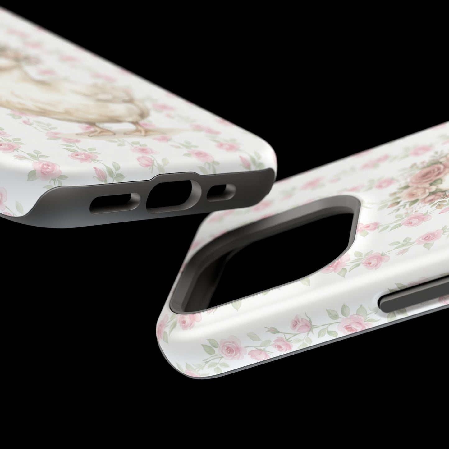 Coquette Floral Goose Phone Case – Vintage Flower Pattern Aesthetic Case for iPhone & Samsung Galaxy