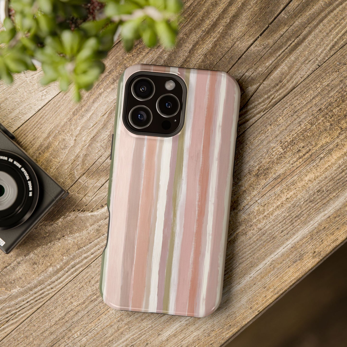 Coquette Pink Stripe Phone Case – Cute Aesthetic Striped Case for iPhone & Samsung Galaxy