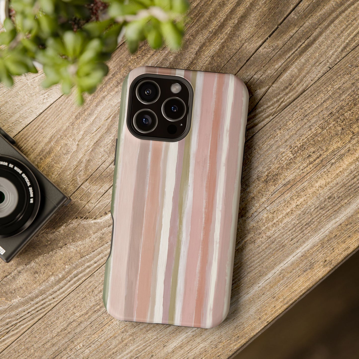Coquette Pink Stripe Phone Case – Cute Aesthetic Striped Case for iPhone & Samsung Galaxy