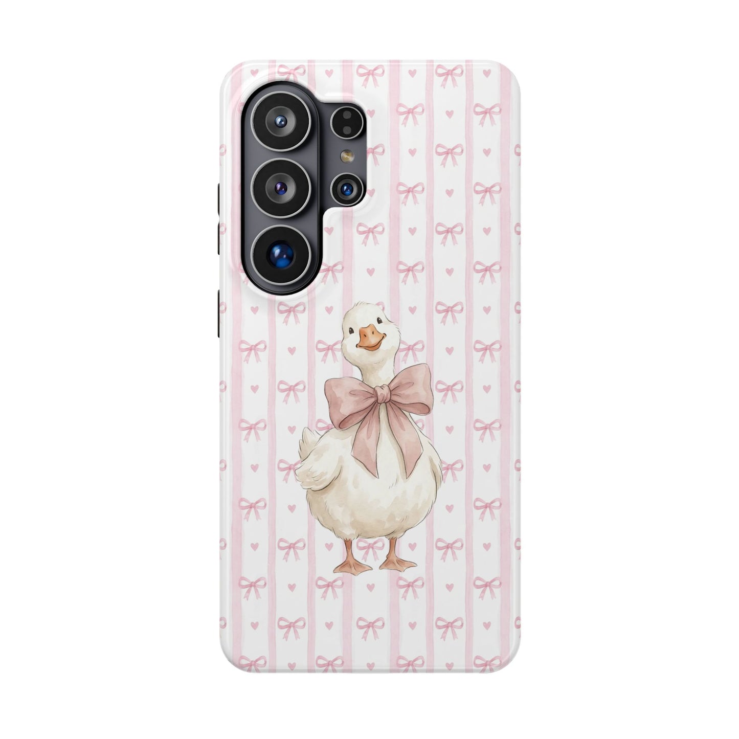 Coquette Goose Phone Case – Goose with Bow Aesthetic Case for iPhone & Samsung Galaxy