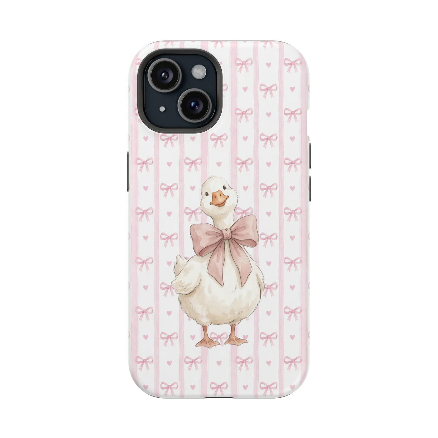 Coquette Goose Phone Case – Goose with Bow Aesthetic Case for iPhone & Samsung Galaxy