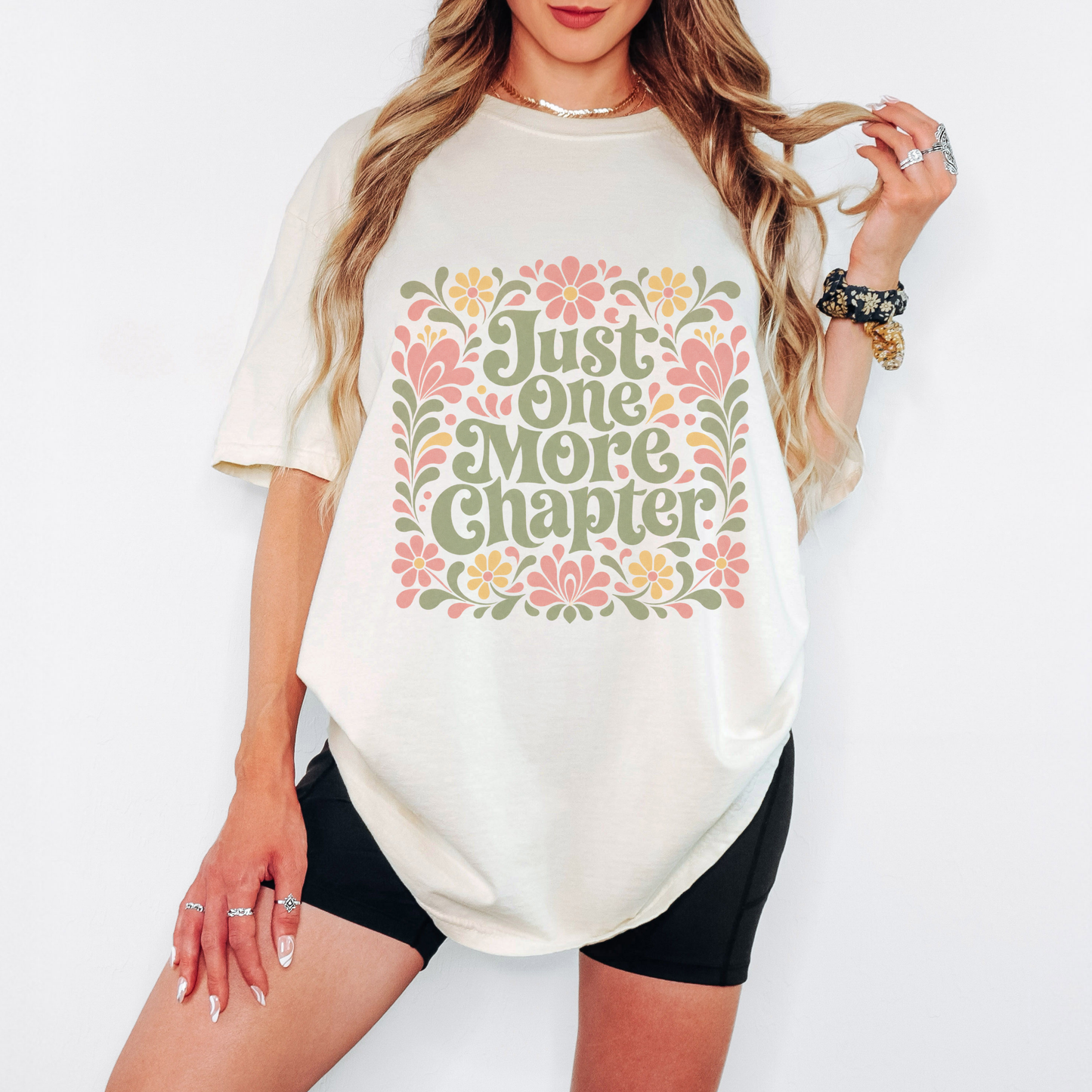 One More Chapter Floral T-Shirt – Cozy Book Lover Graphic Tee on Comfort Colors