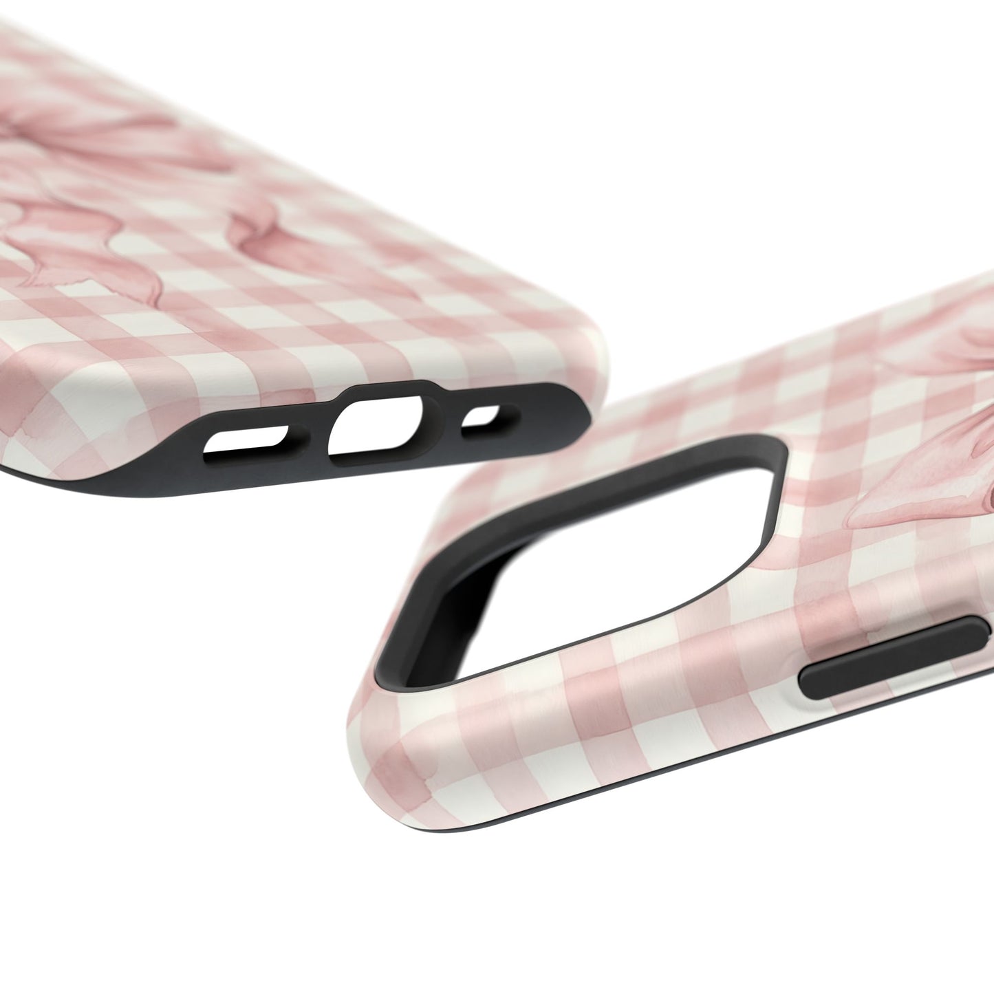 Coquette Bow Phone Case – Pink Gingham Ribbon Aesthetic Case for iPhone & Samsung Galaxy