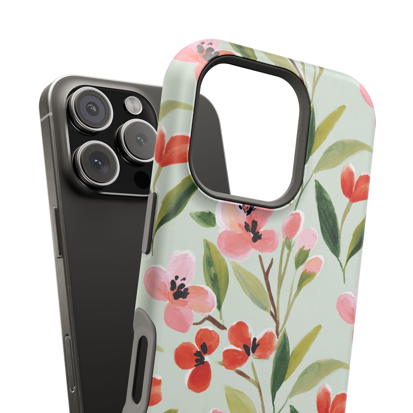 Coquette Floral Phone Case – Red & Pink Flower Aesthetic Case for iPhone & Samsung Galaxy