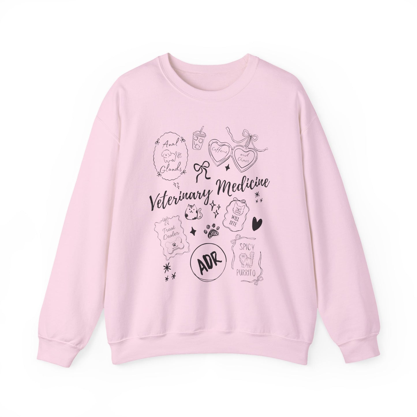 Funny Veterinary Sweatshirt – Coquette Vet Med Graphic Crewneck on Gildan for Vet Techs