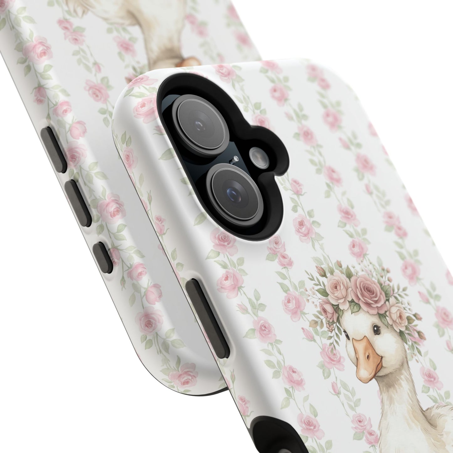 Coquette Floral Goose Phone Case – Vintage Flower Pattern Aesthetic Case for iPhone & Samsung Galaxy