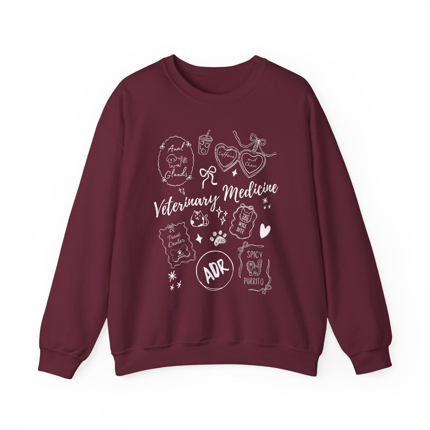 Funny Veterinary Sweatshirt – Coquette Vet Med Graphic Crewneck on Gildan for Vet Techs