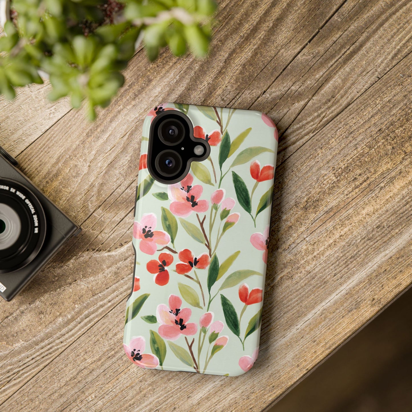 Coquette Floral Phone Case – Red & Pink Flower Aesthetic Case for iPhone & Samsung Galaxy