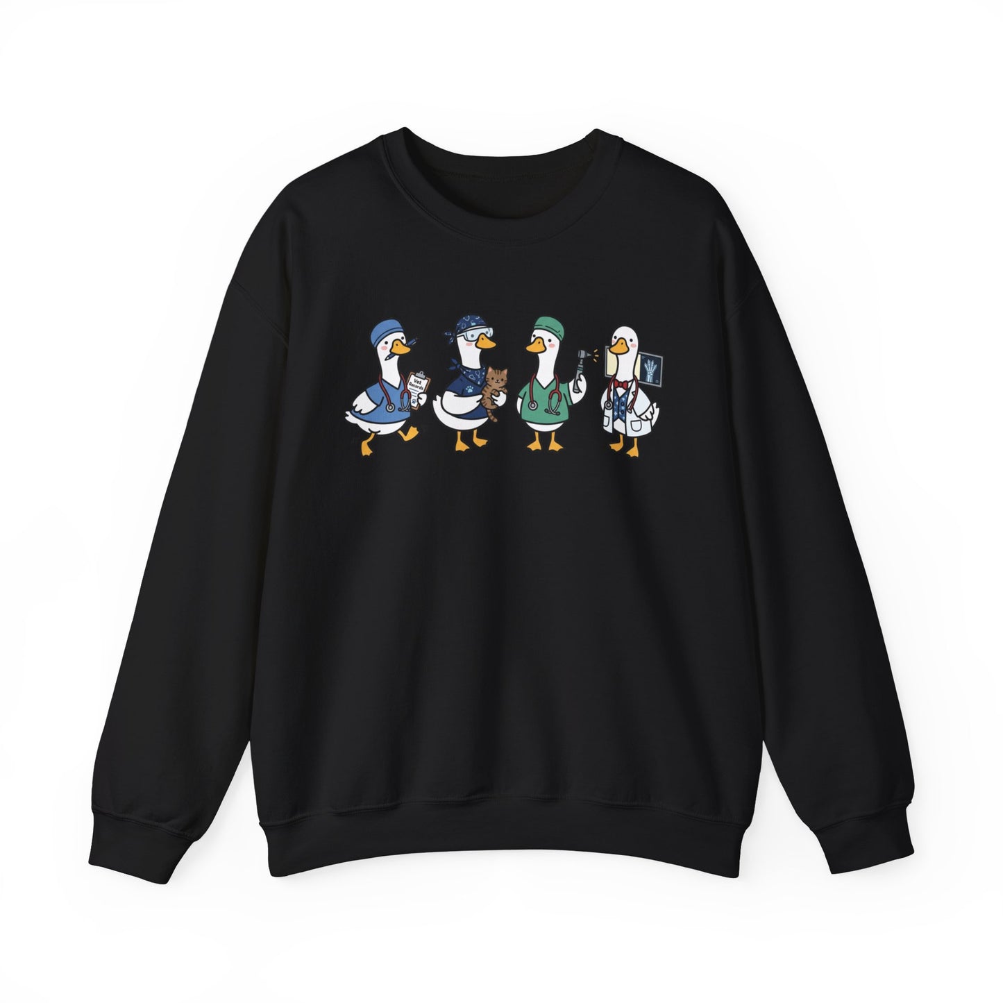 Funny Veterinary Goose Sweatshirt – Silly Goose Vet Tech Graphic Crewneck on Gildan for Vet Med Professionals