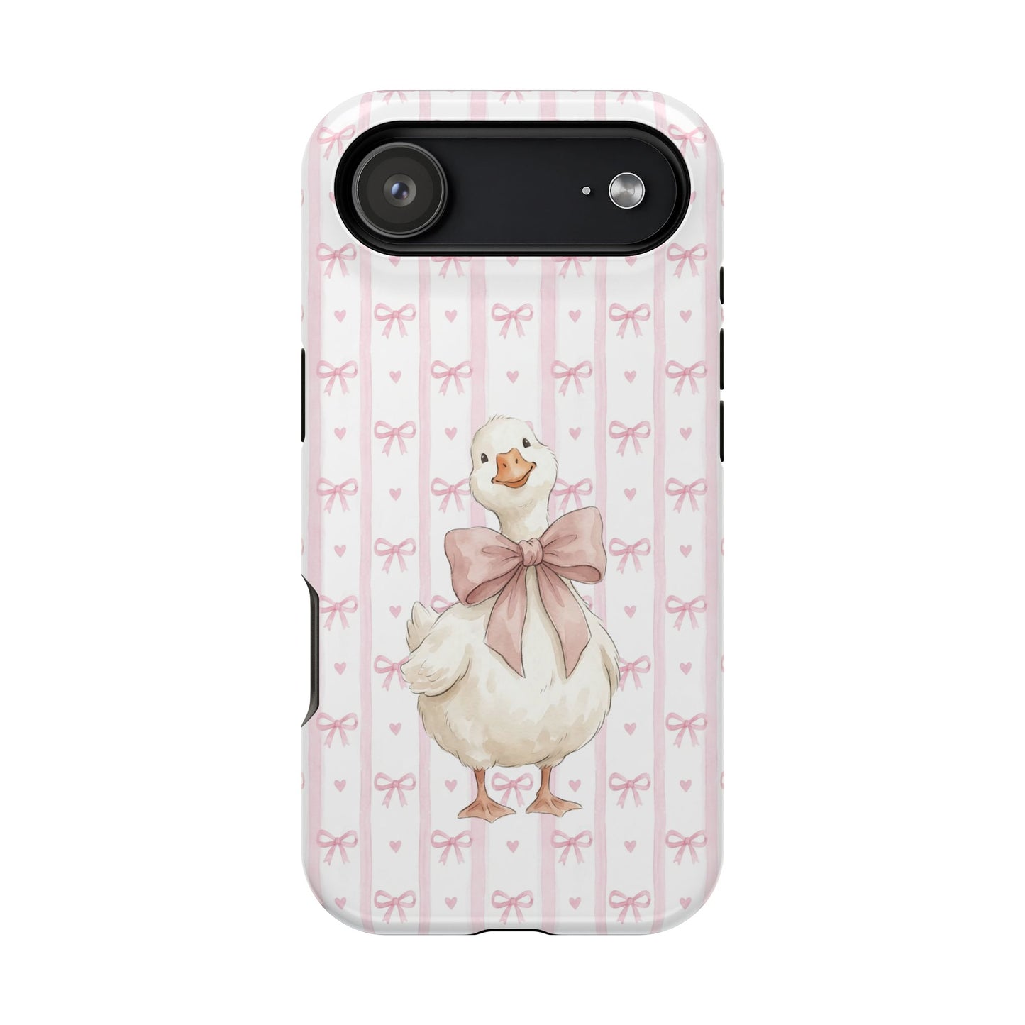 Coquette Goose Phone Case – Goose with Bow Aesthetic Case for iPhone & Samsung Galaxy