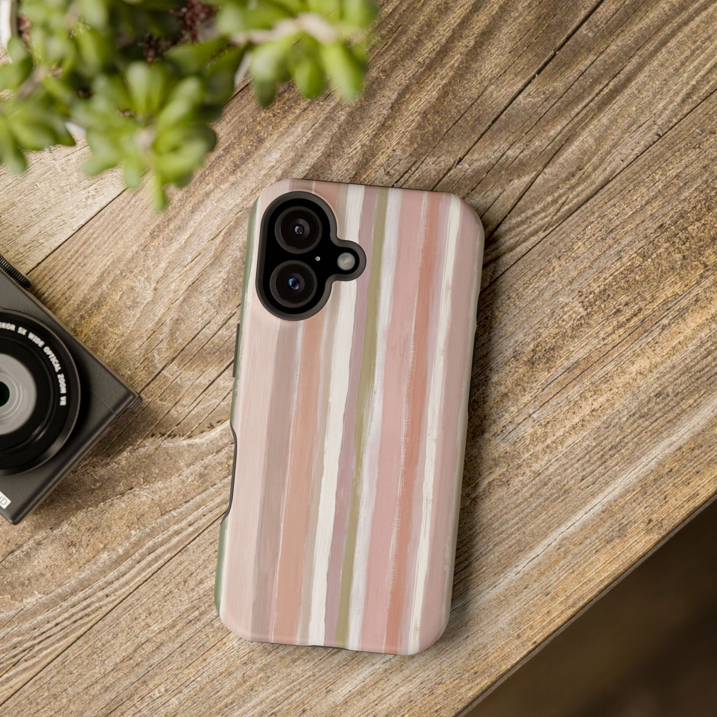 Coquette Pink Stripe Phone Case – Cute Aesthetic Striped Case for iPhone & Samsung Galaxy