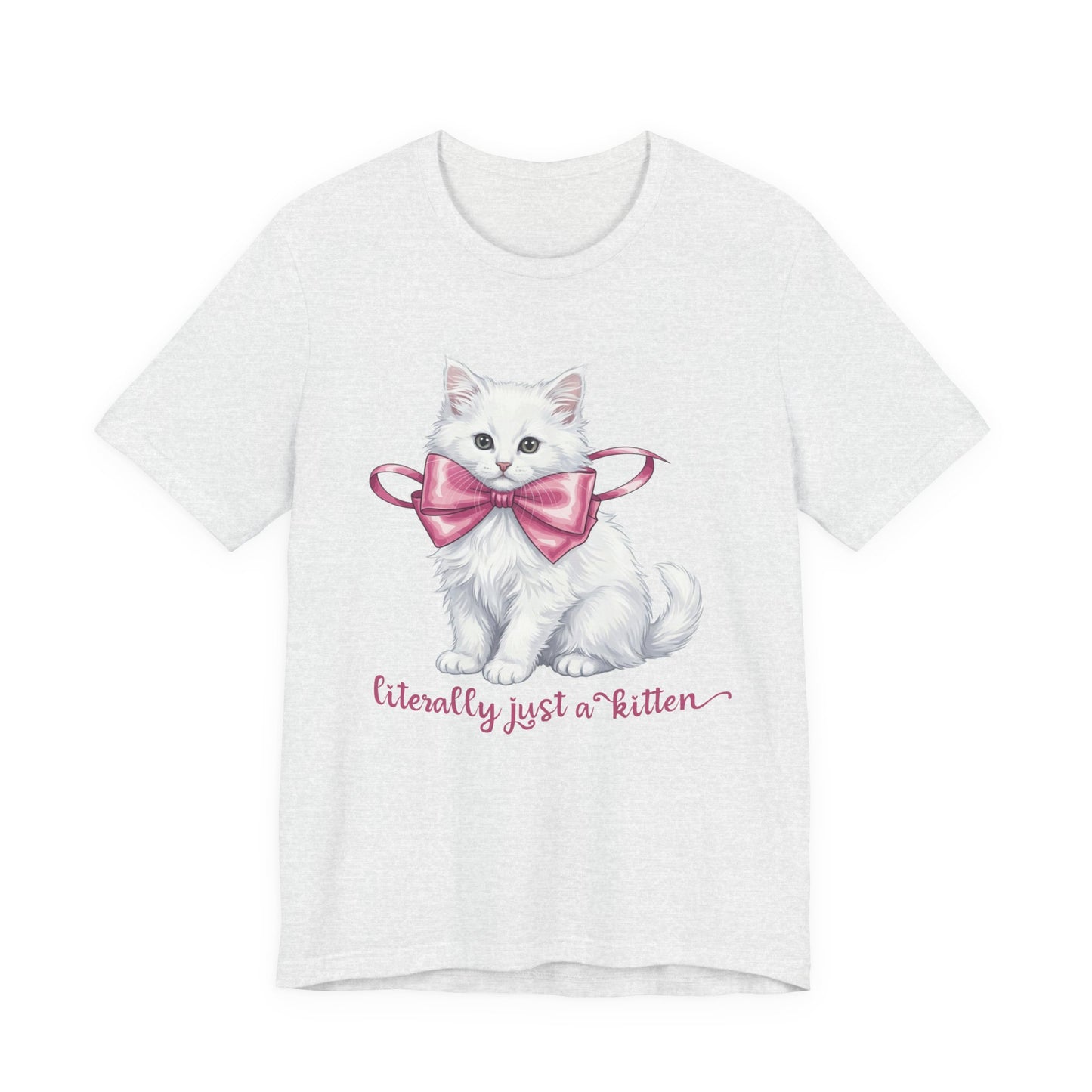 Coquette Kitten T-Shirt – Cute Bow Cat Aesthetic Graphic Tee on Bella Canvas for Cat Lovers