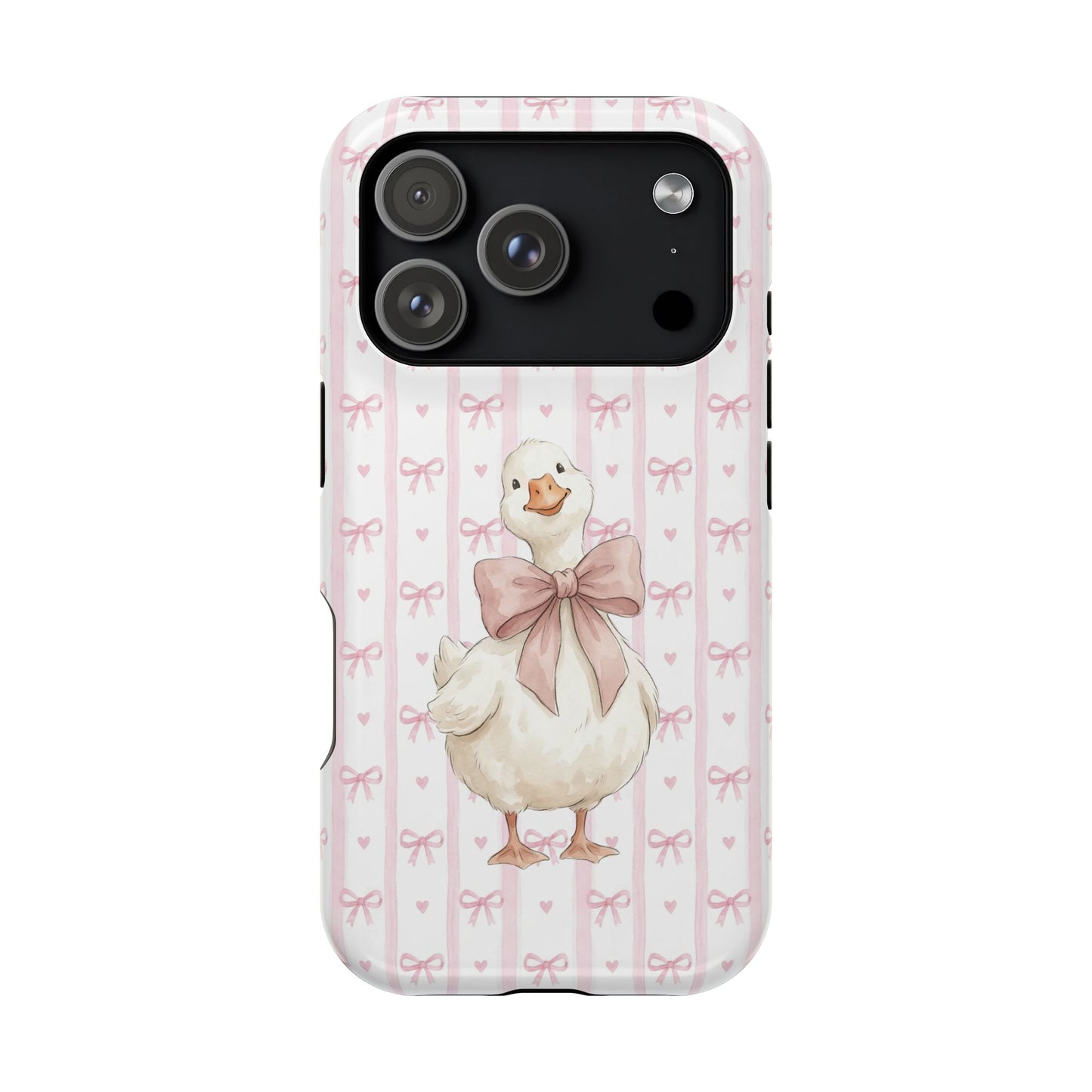 Coquette Goose Phone Case – Goose with Bow Aesthetic Case for iPhone & Samsung Galaxy