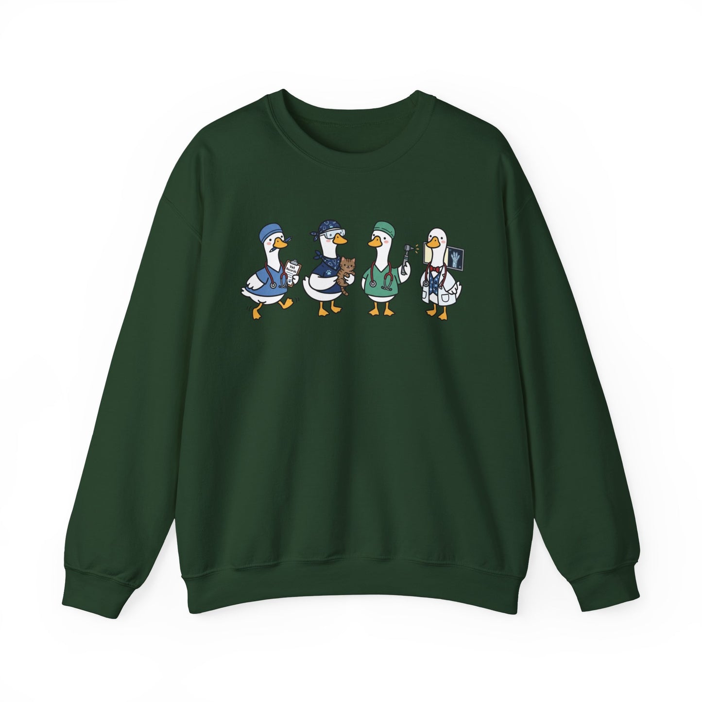 Funny Veterinary Goose Sweatshirt – Silly Goose Vet Tech Graphic Crewneck on Gildan for Vet Med Professionals