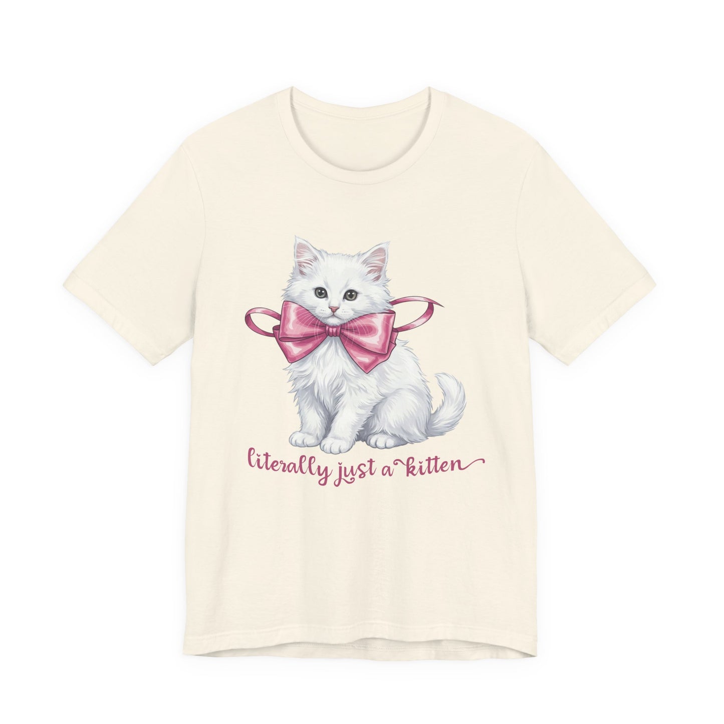 Coquette Kitten T-Shirt – Cute Bow Cat Aesthetic Graphic Tee on Bella Canvas for Cat Lovers
