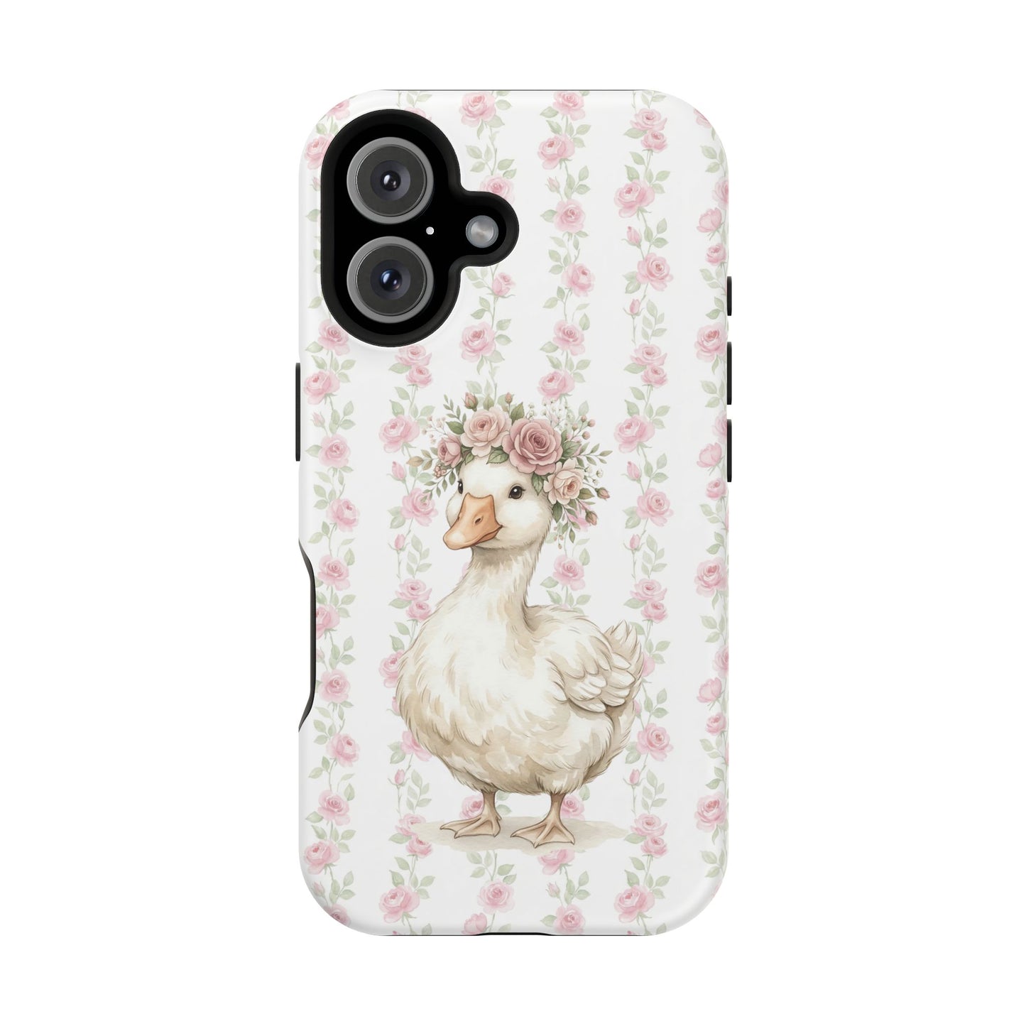 Coquette Floral Goose Phone Case – Vintage Flower Pattern Aesthetic Case for iPhone & Samsung Galaxy
