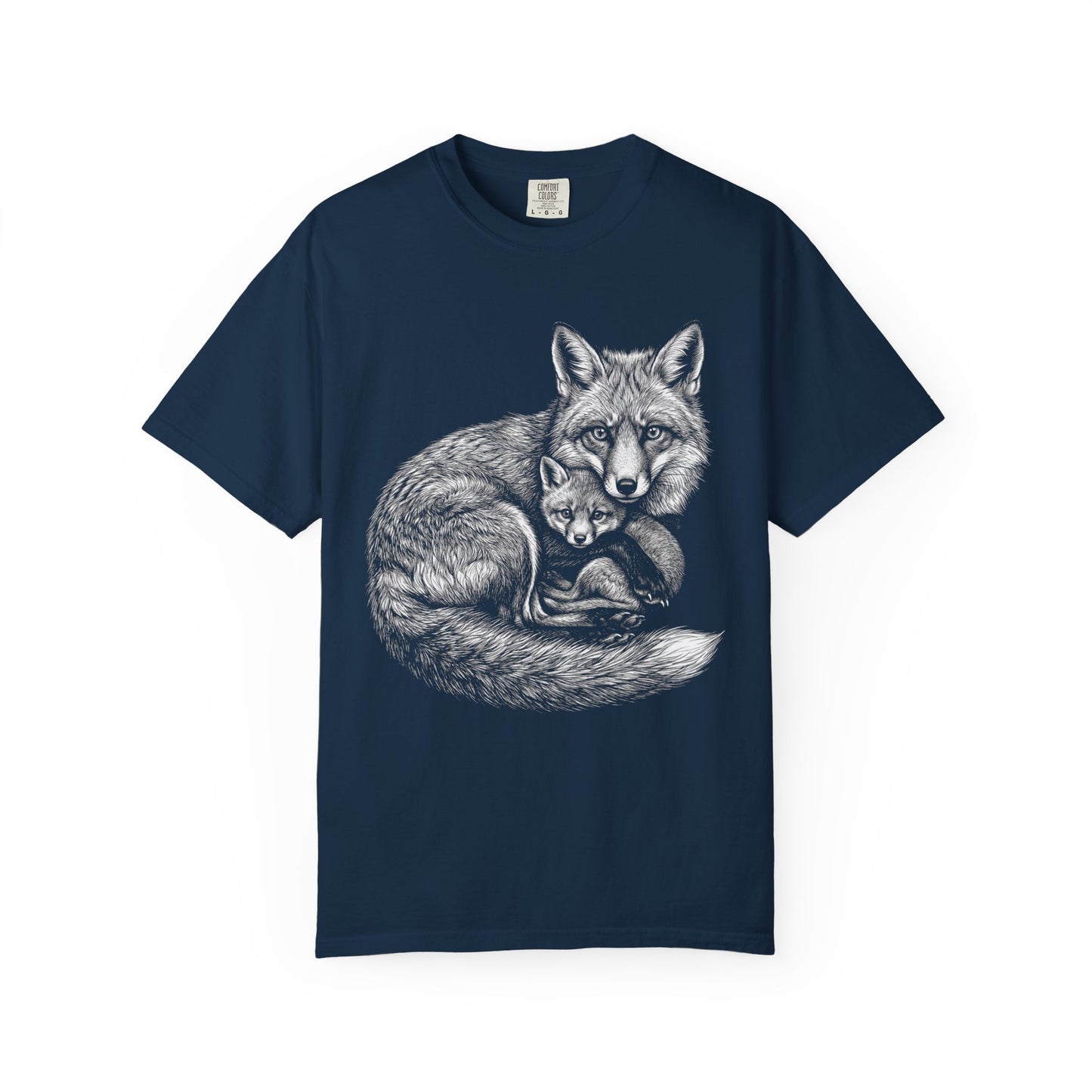Whimsical Fox T-Shirt – Cottagecore Mama & Baby Fox Graphic Tee on Comfort Colors for Nature Lovers