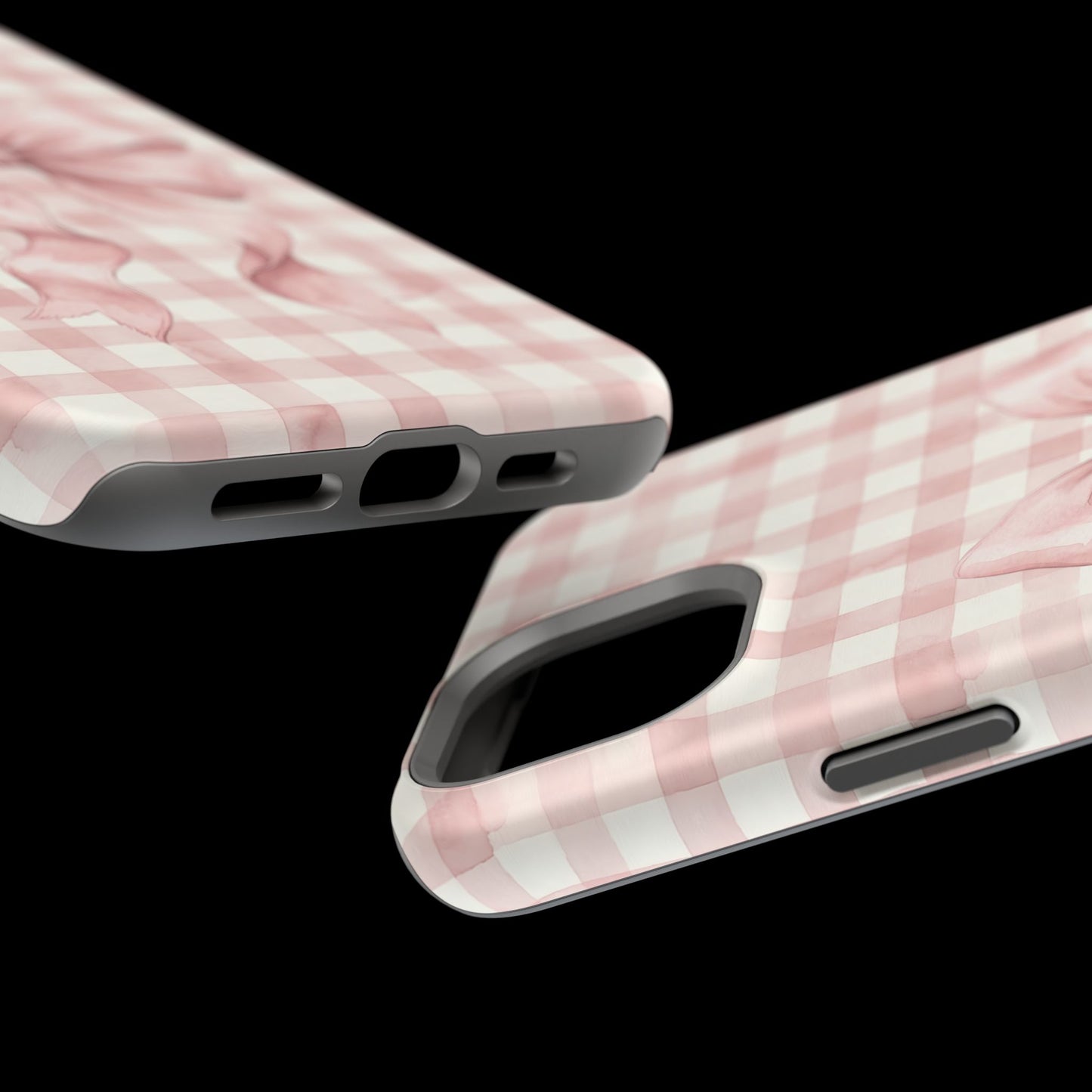 Coquette Bow Phone Case – Pink Gingham Ribbon Aesthetic Case for iPhone & Samsung Galaxy