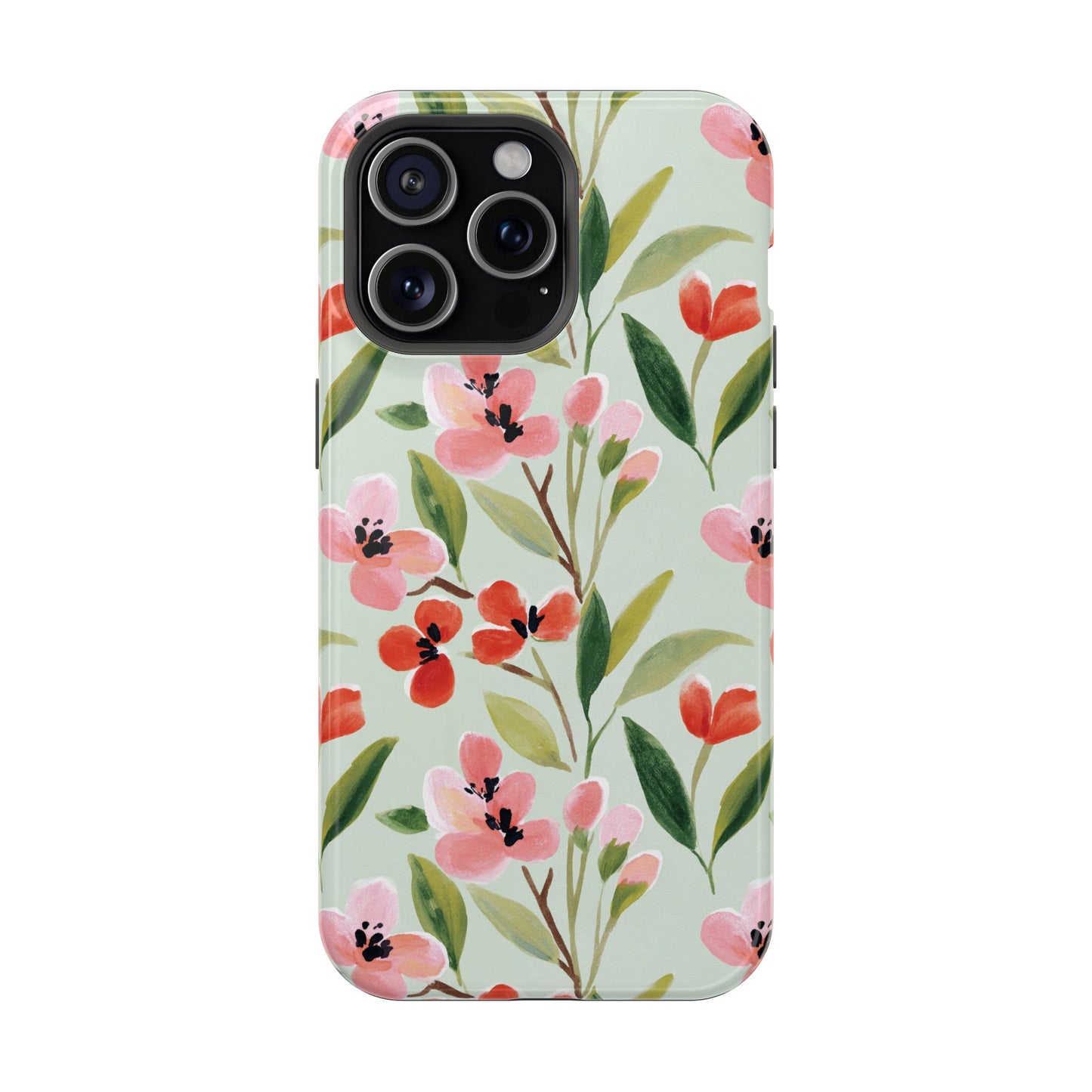 Coquette Floral Phone Case – Red & Pink Flower Aesthetic Case for iPhone & Samsung Galaxy