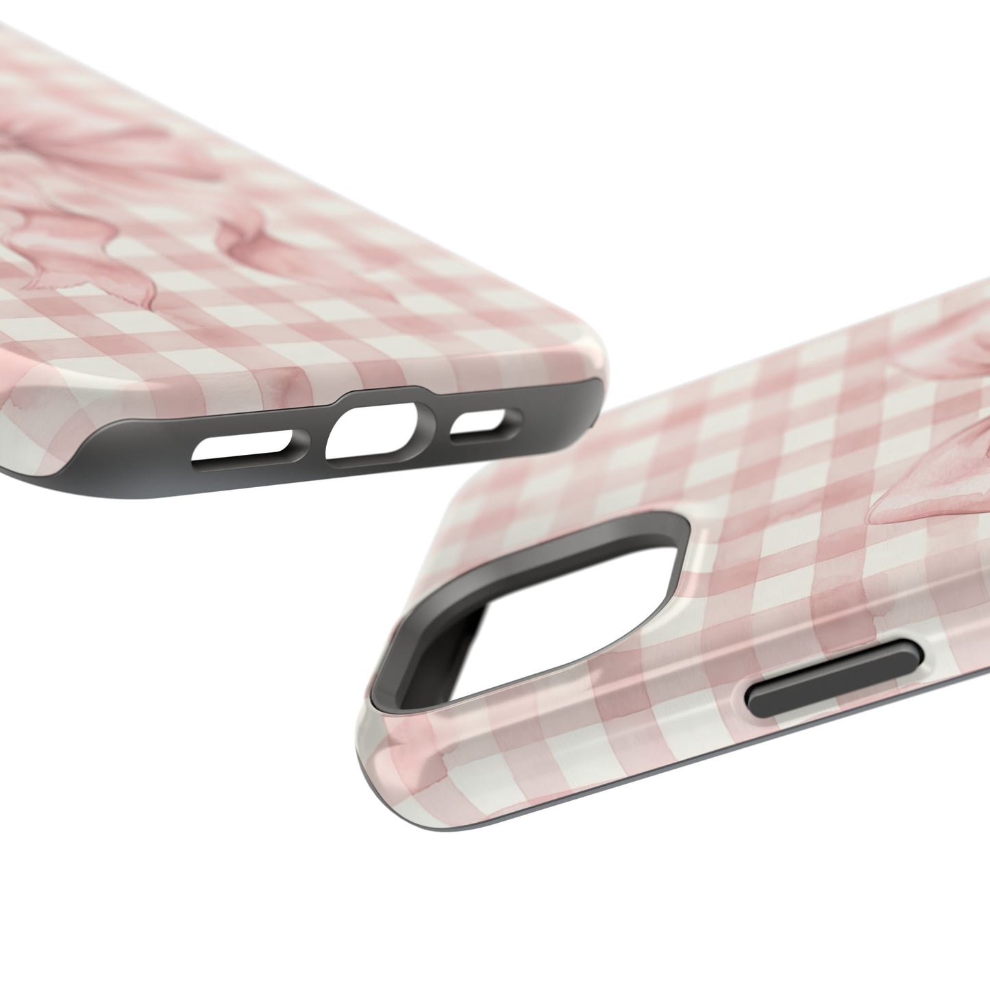 Coquette Bow Phone Case – Pink Gingham Ribbon Aesthetic Case for iPhone & Samsung Galaxy