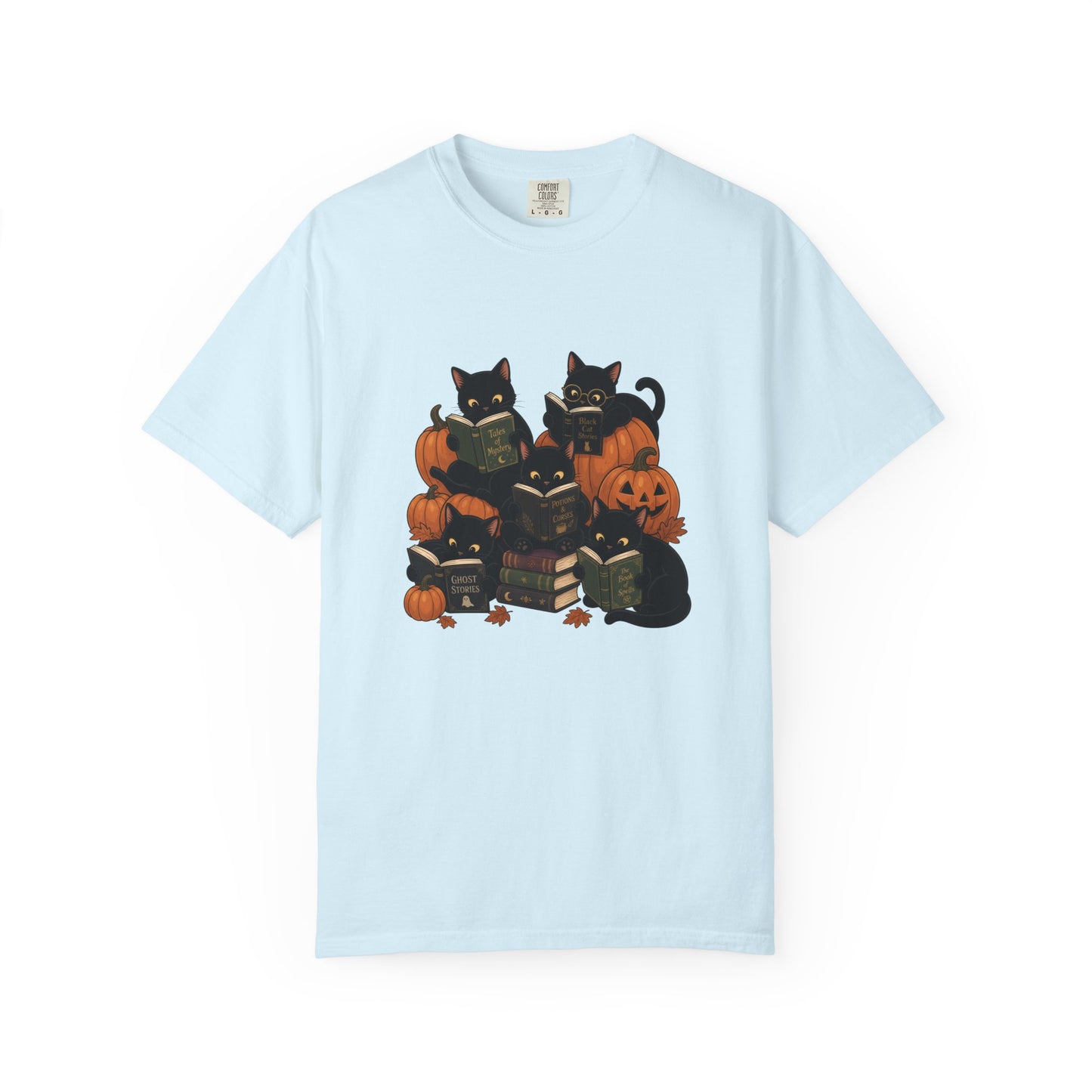 Halloween Black Cats & Pumpkins Comfort Colors T-Shirt